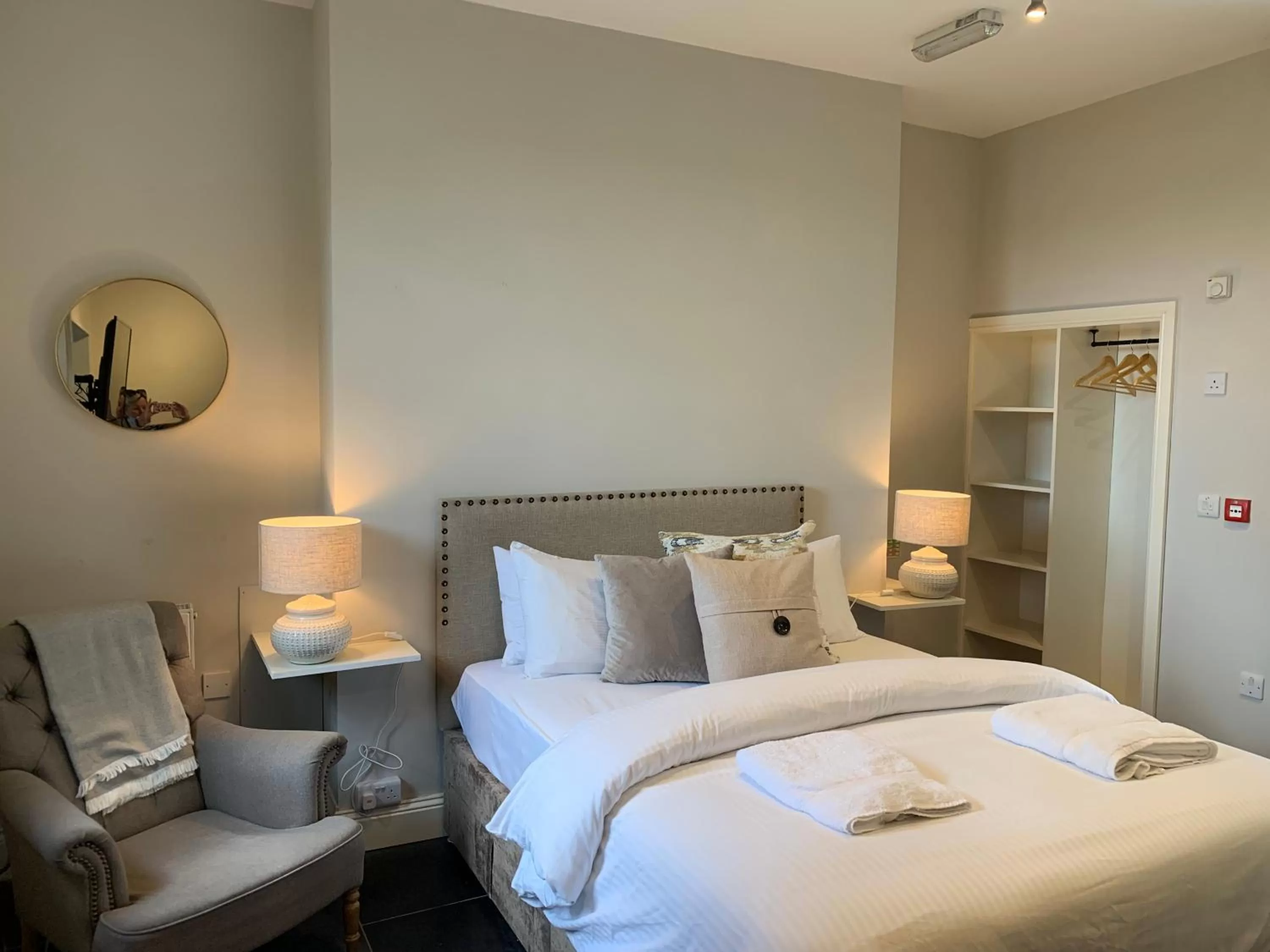 Bed in The Farmhouse at Bodnant Welsh Food