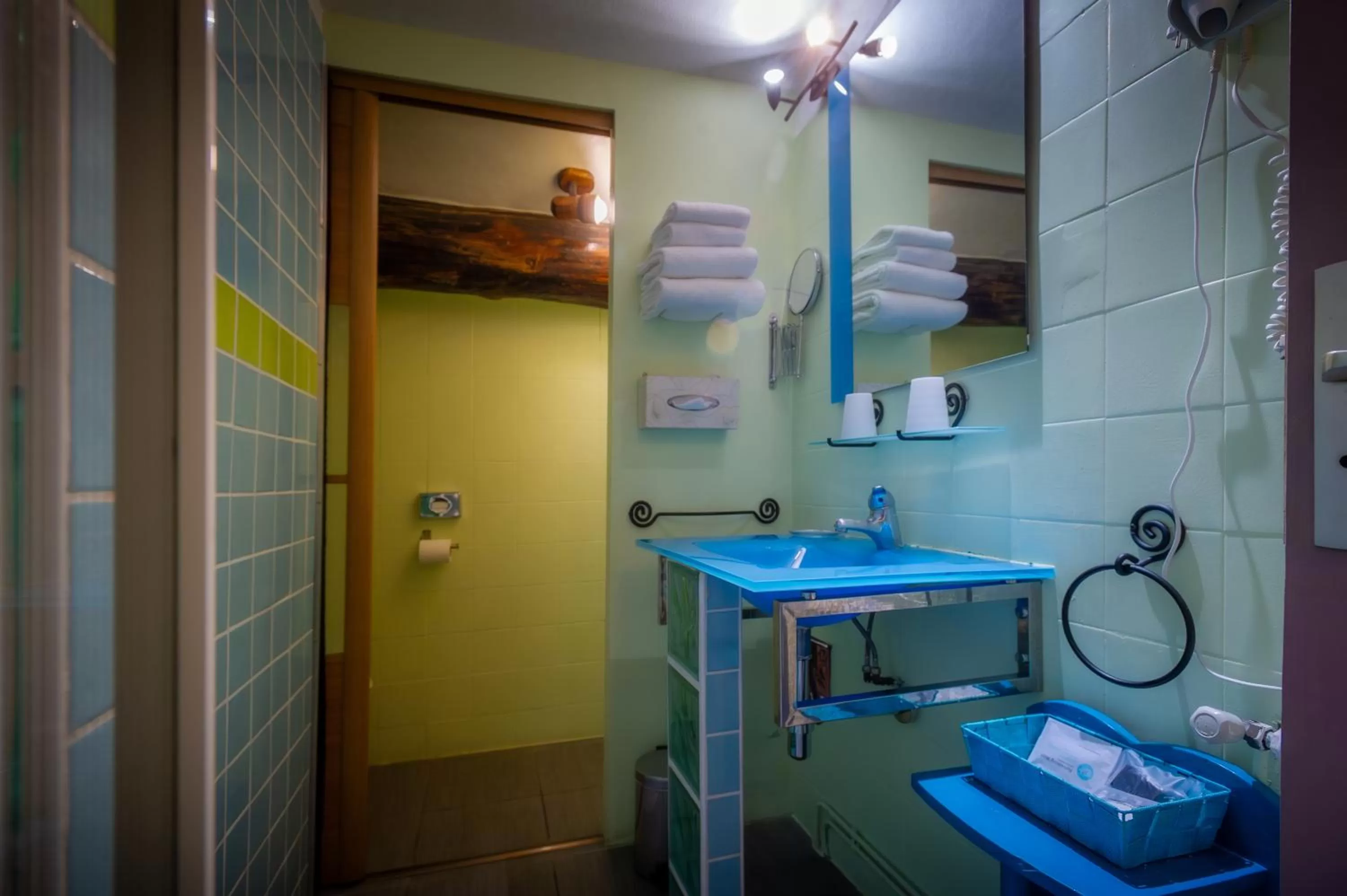 Shower in Logis Auberge De Tavel