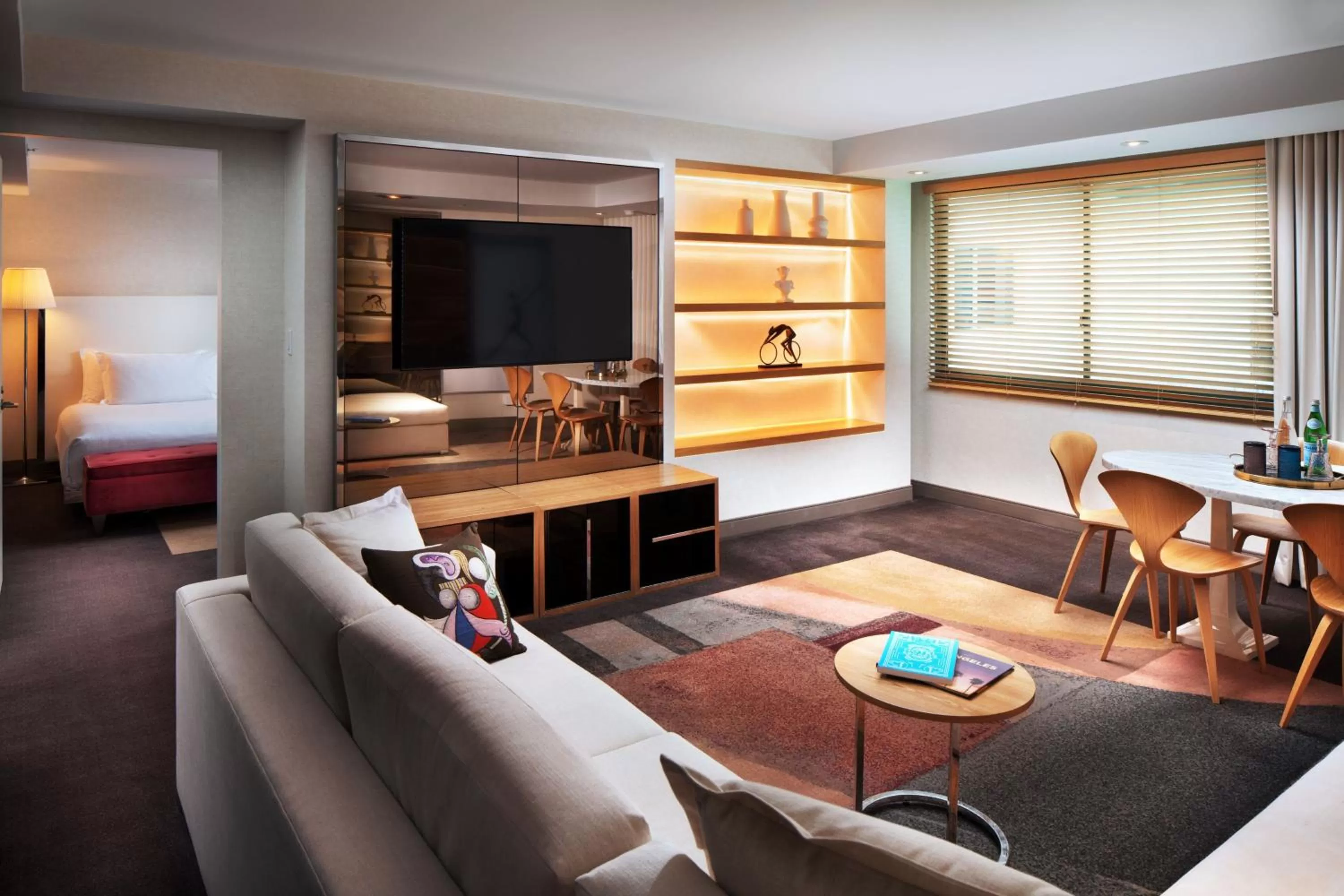 Living room, Bed in SLS Hotel, a Luxury Collection Hotel, Beverly Hills