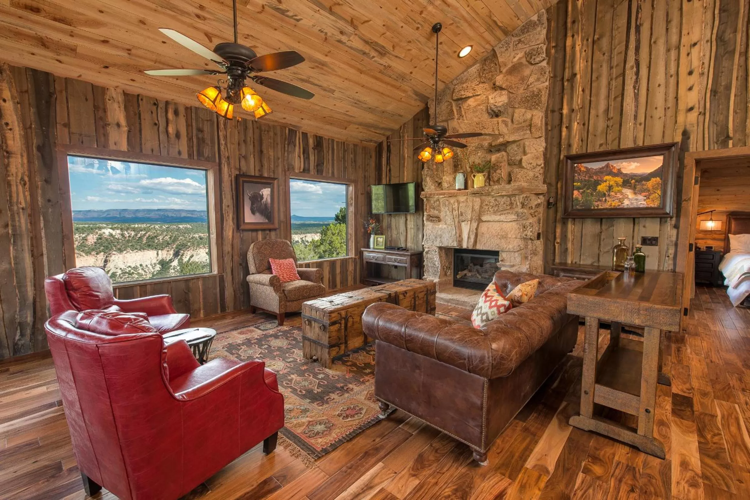 Living room in Zion Mountain Ranch