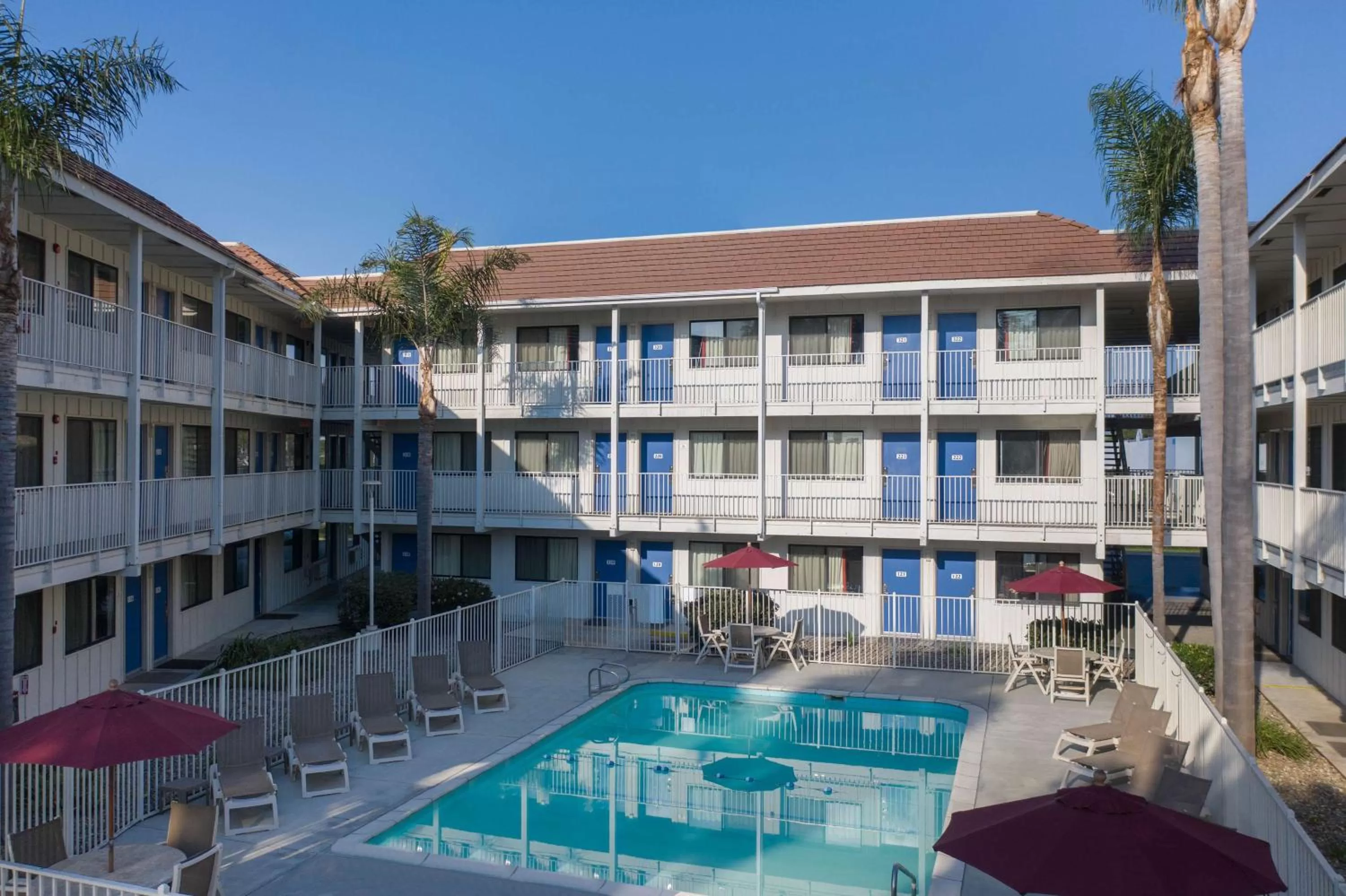 Pool view in Motel 6-Carpinteria, CA - Santa Barbara - North