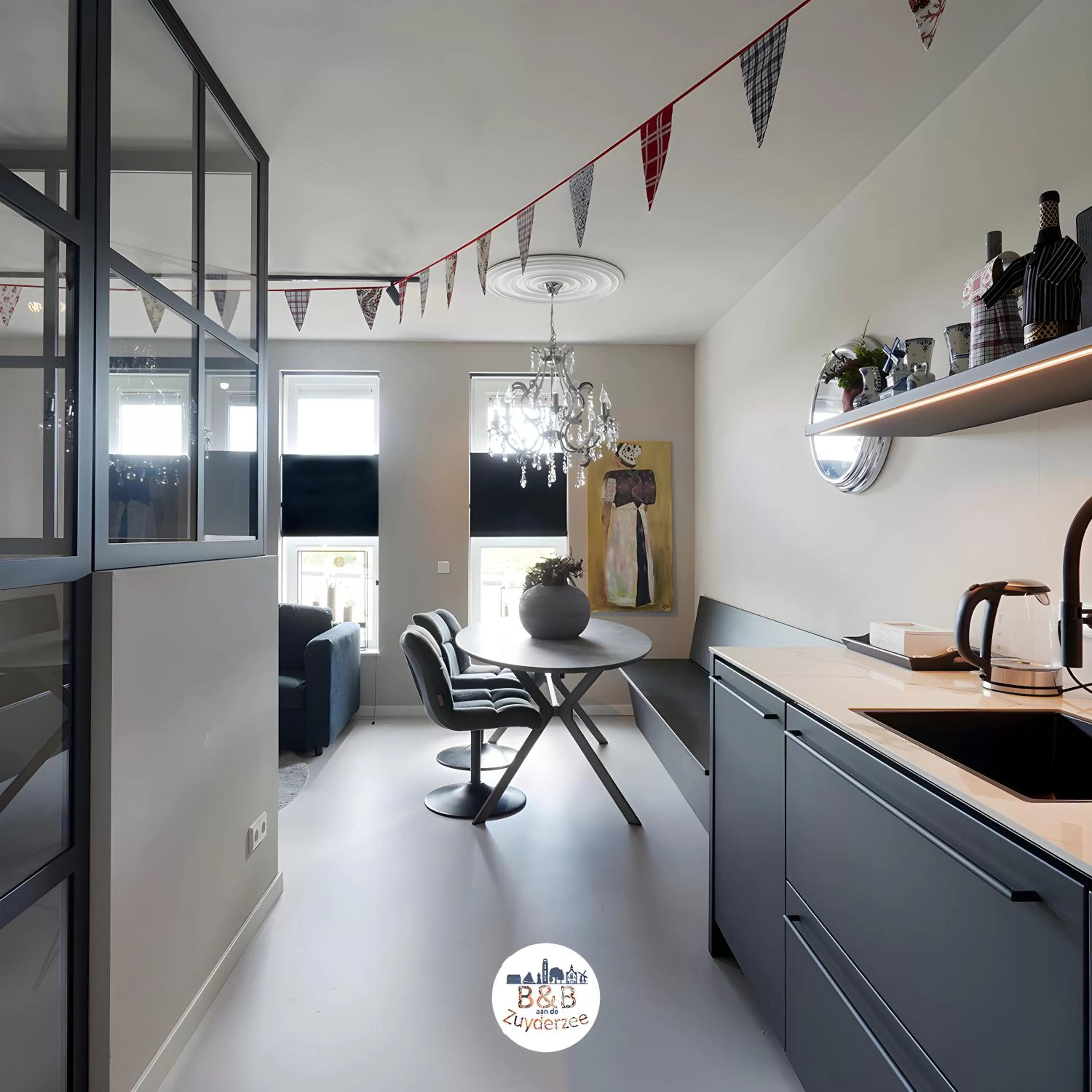 Dining area, Kitchen/Kitchenette in BB aan de Zuyderzee