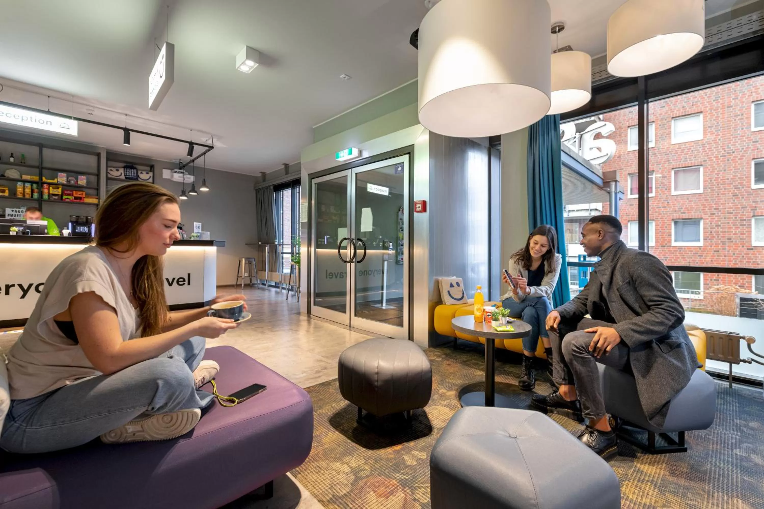 Lobby or reception in a&o Hamburg Hammer Kirche