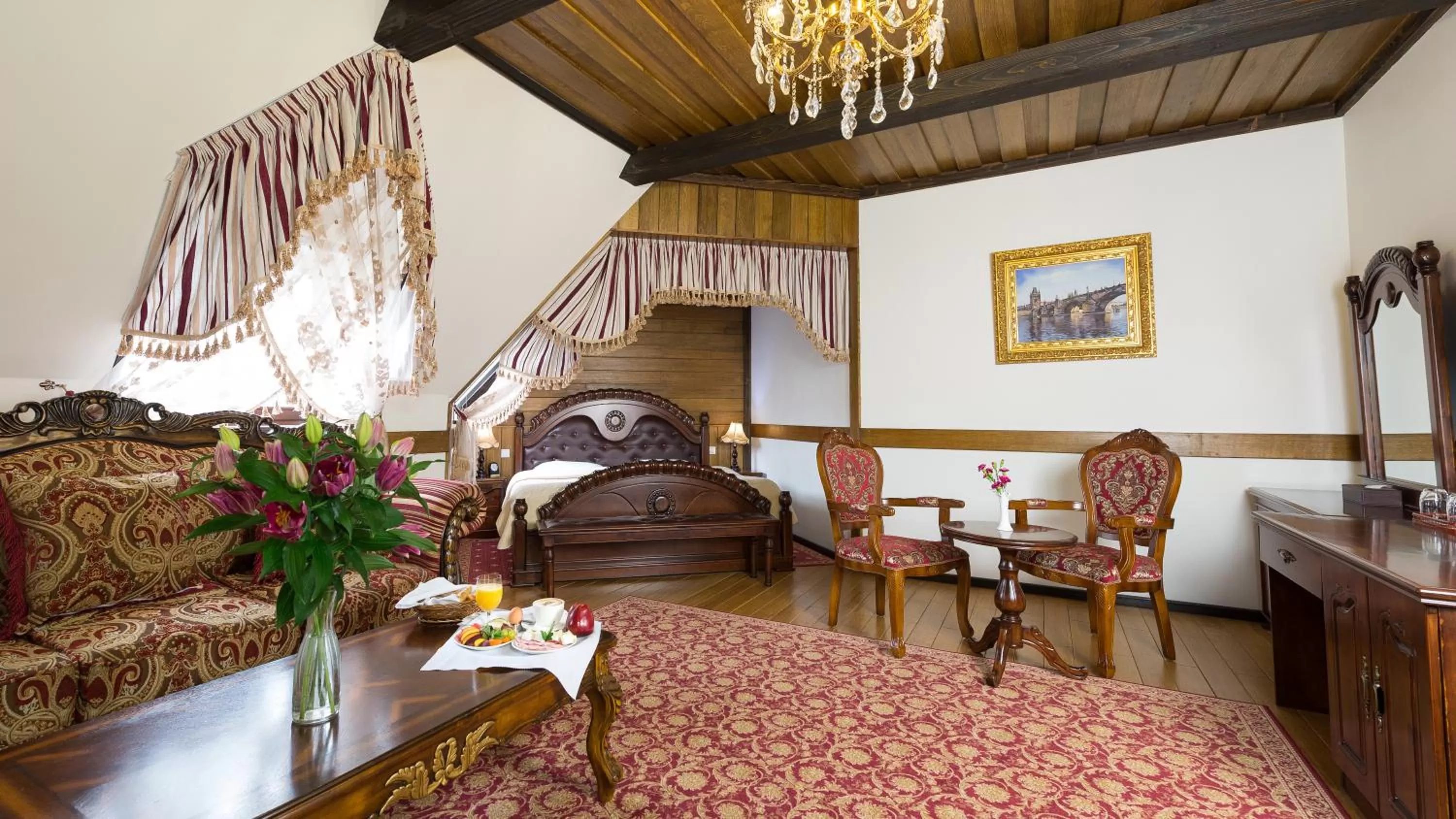 Living room, Bed in Zámek Lužec Spa & Wellness Resort