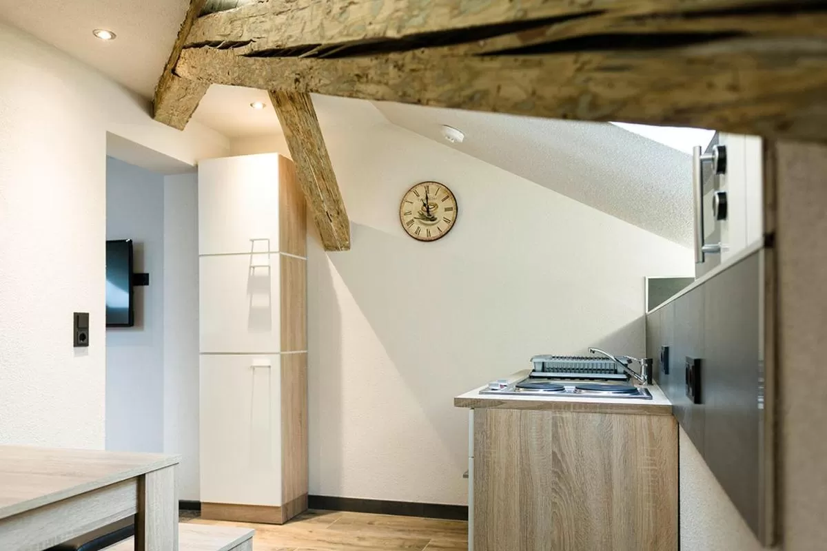 Kitchen or kitchenette in Bahnhof-Erzingen, hotel, coffee & more