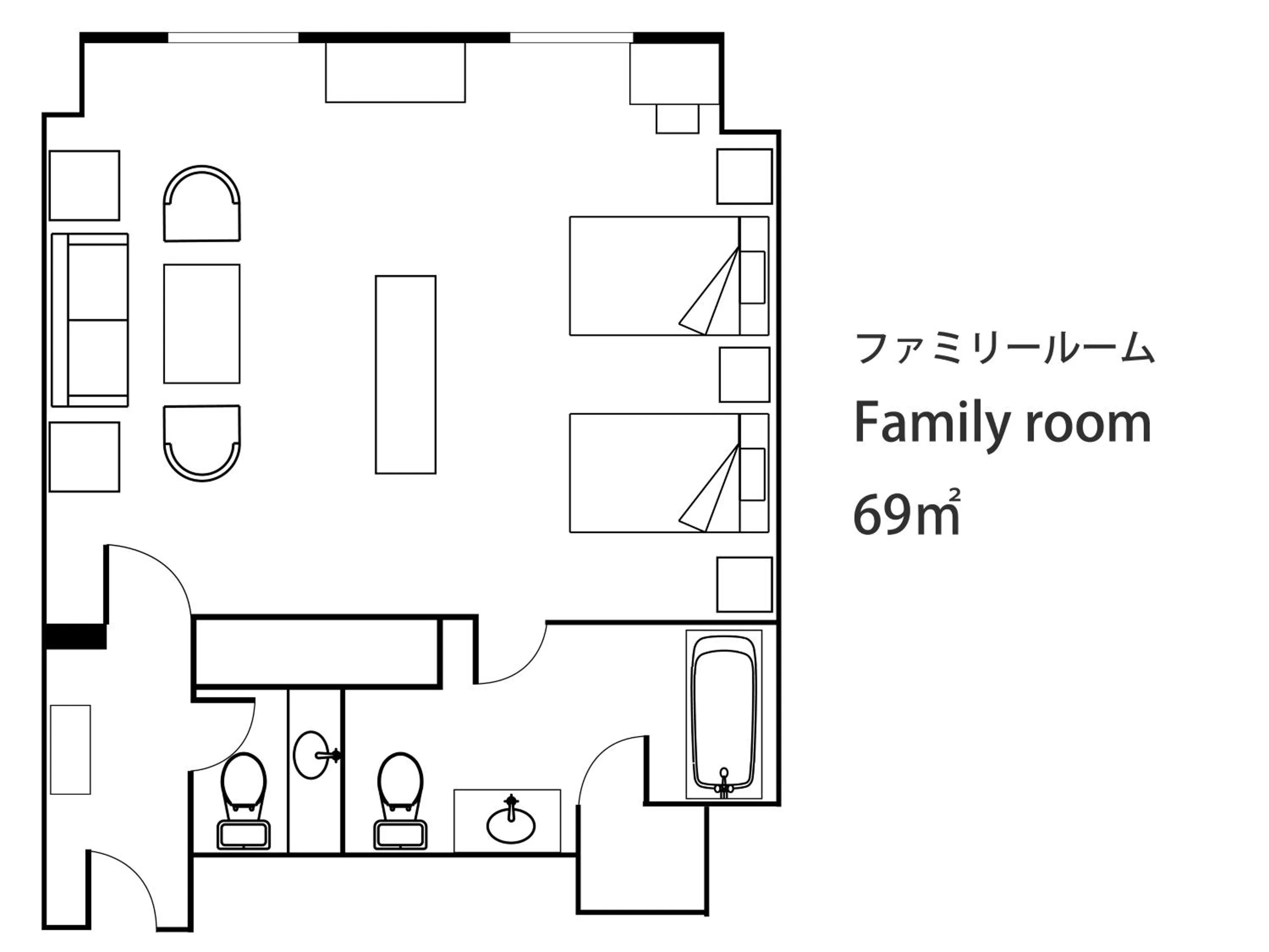 Photo of the whole room in Hiroshima Airport Hotel