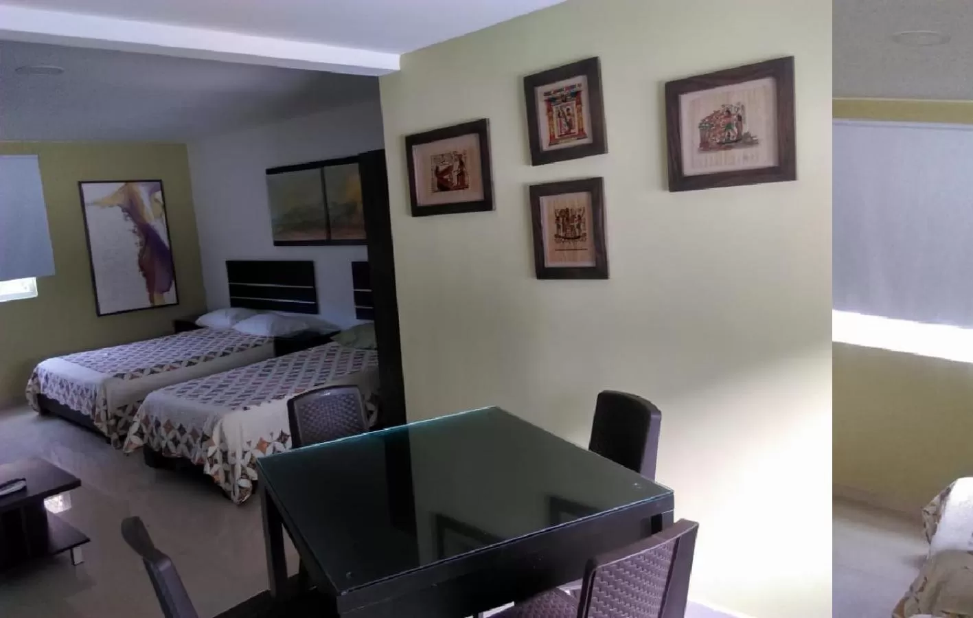 Dining area, Bed in Villa San Miguel