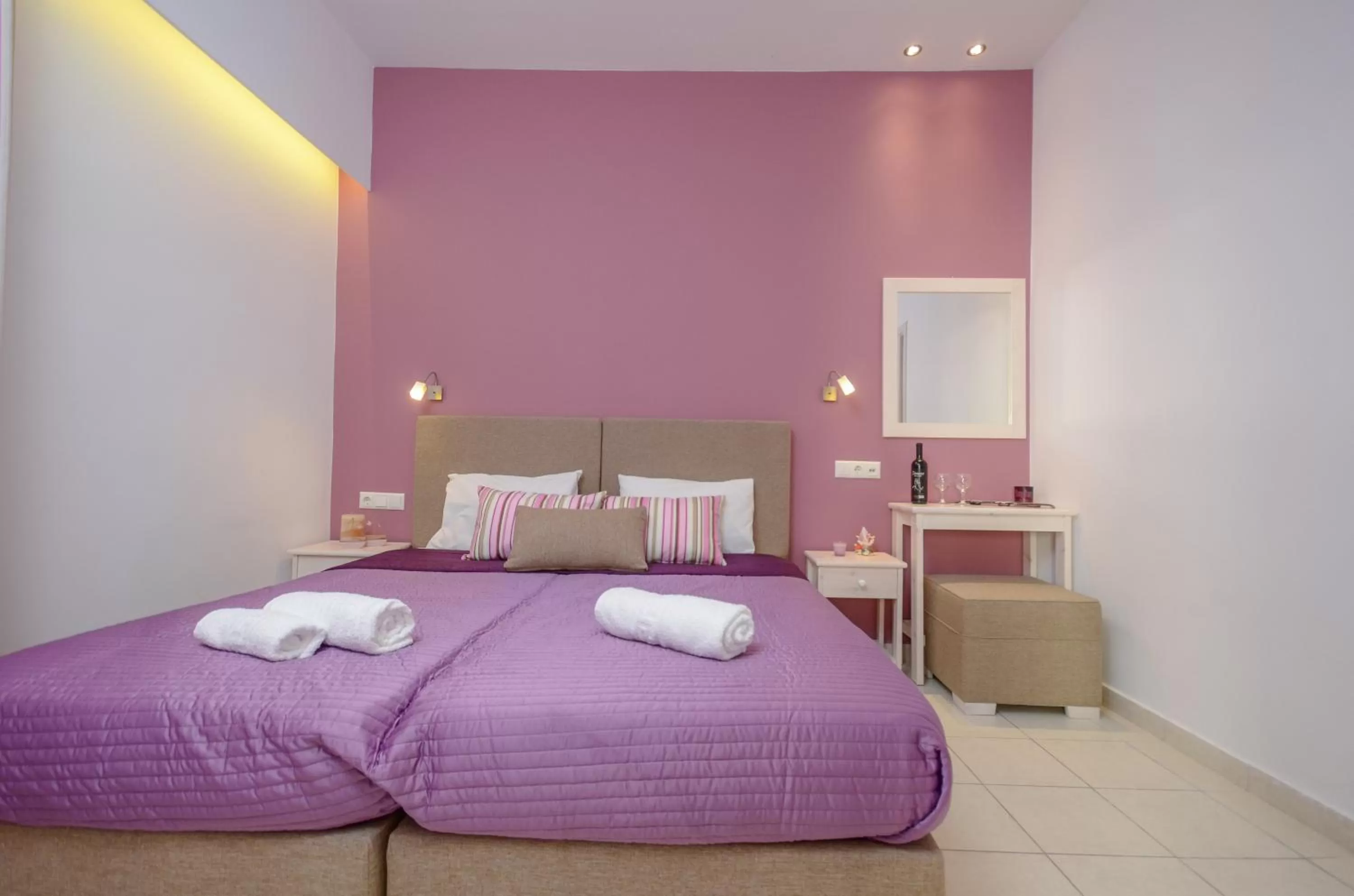 Bed in Panormos Hotel and Studios