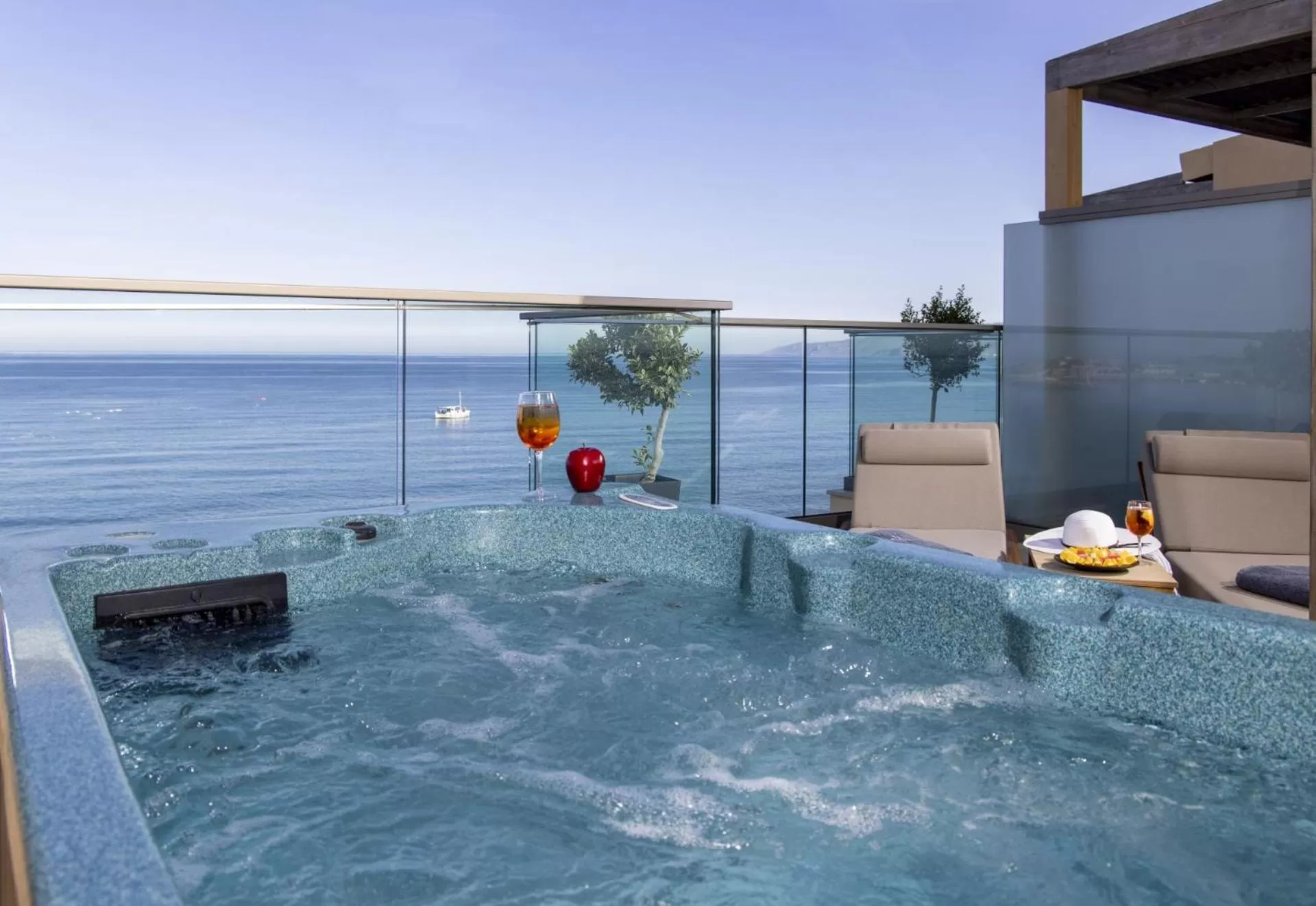 Deluxe Room Sea View with Outdoor Jacuzzi in Palmera Beach Hotel & Spa - Adults Only