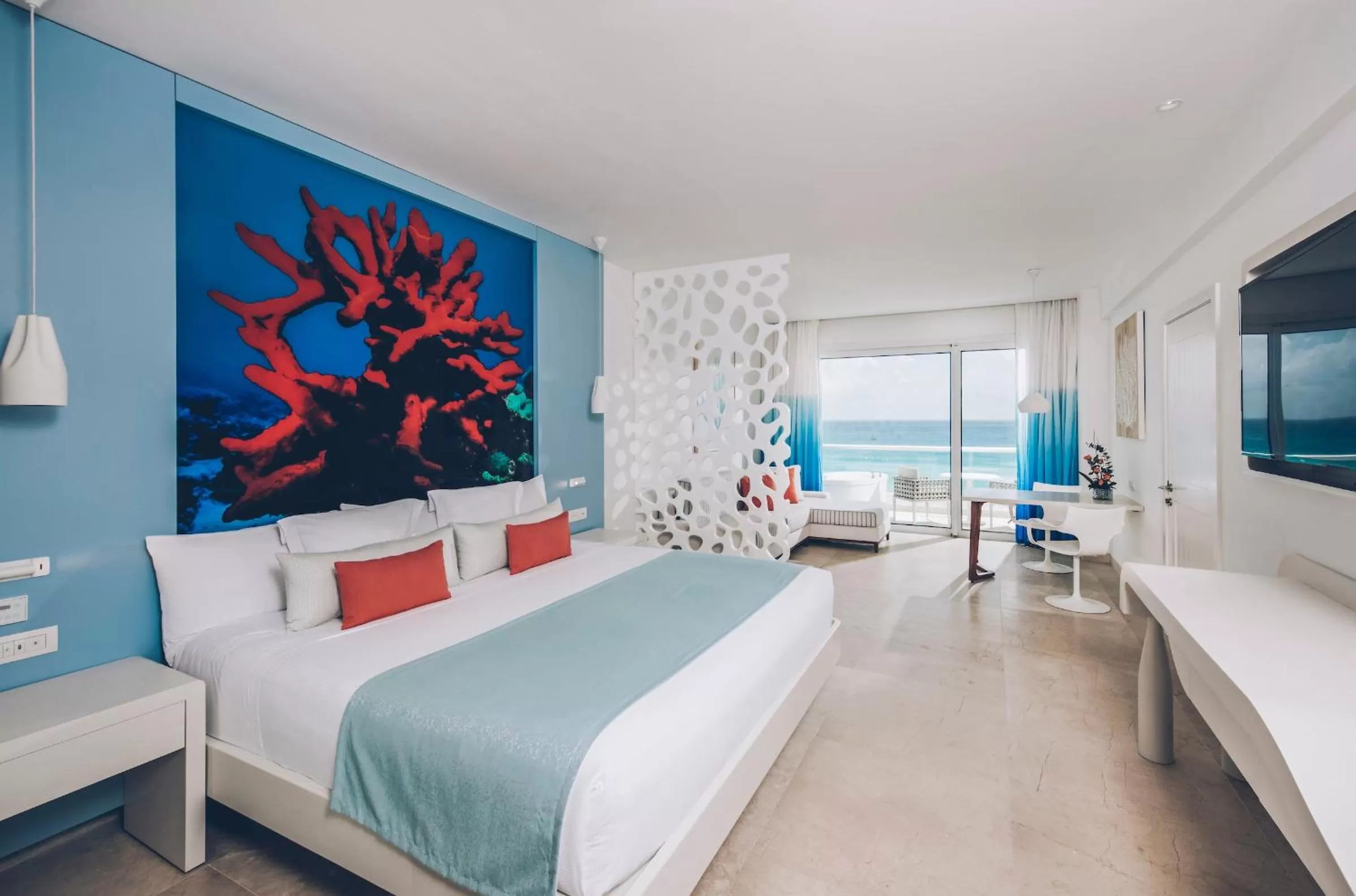 Junior Suite Ocean Front Corner (3 Adults) in Coral Level at Iberostar Selection Cancun