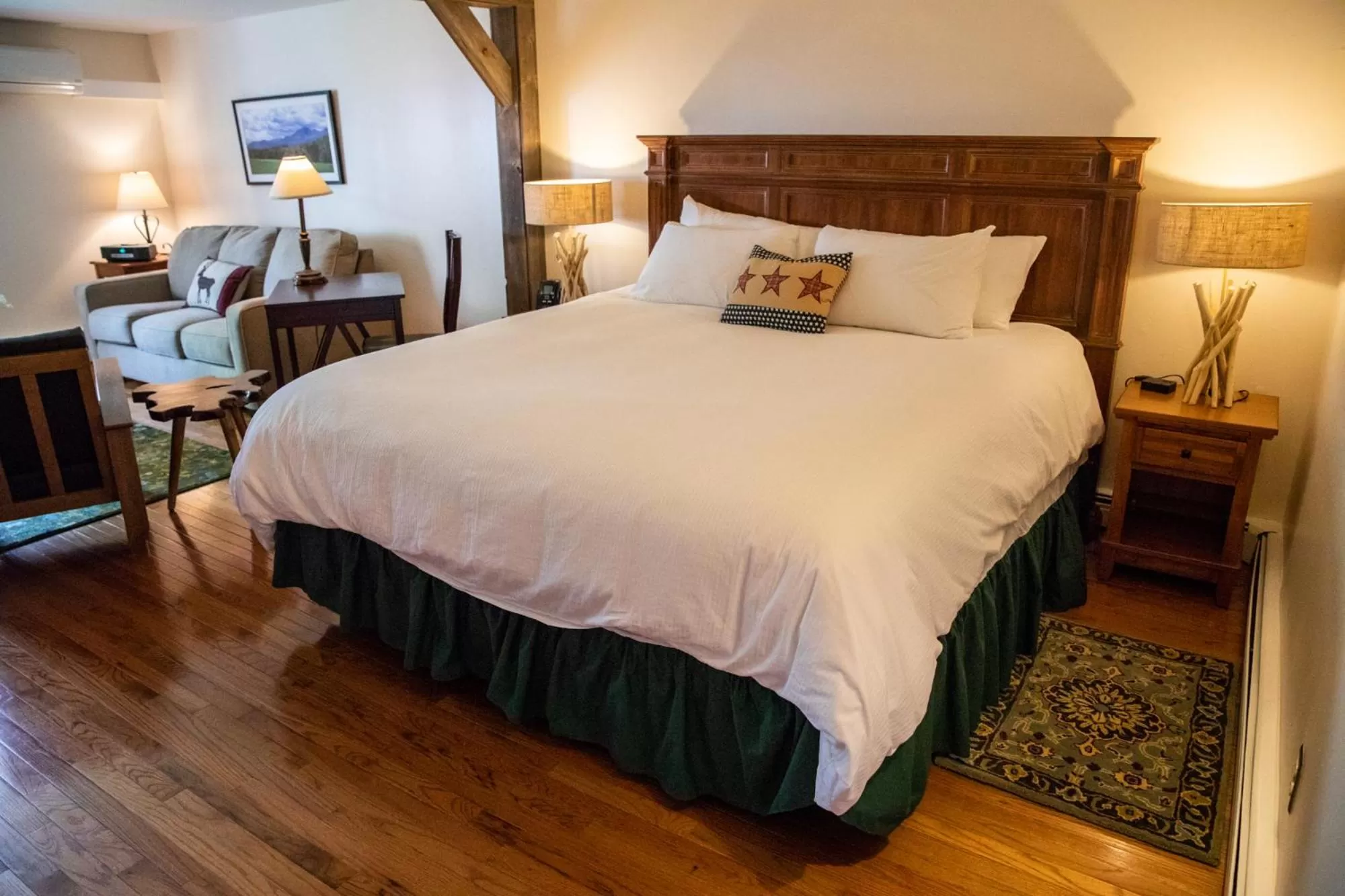 Bed in The Woodstocker B&B