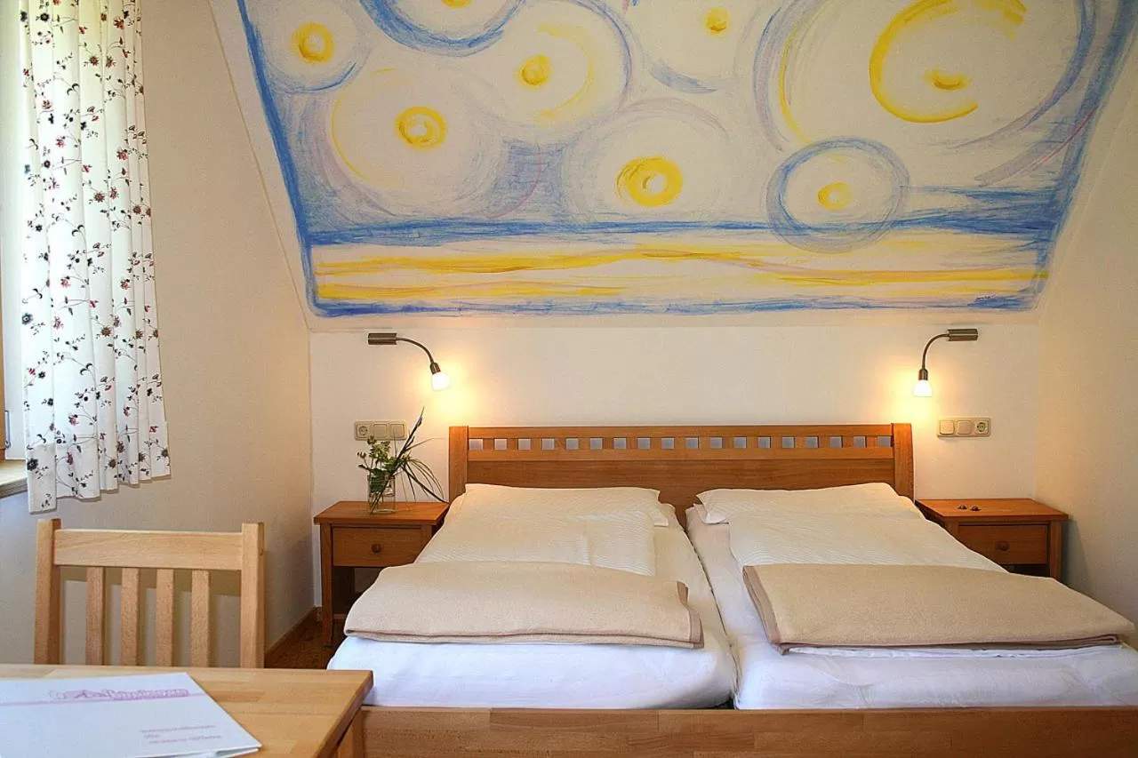 Bed in Biohotel Spöktal