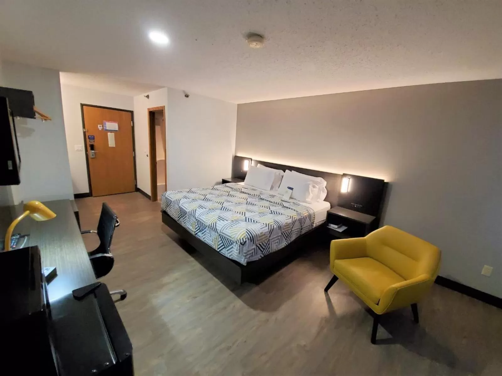 Bed in Motel 6-Kewanee, IL