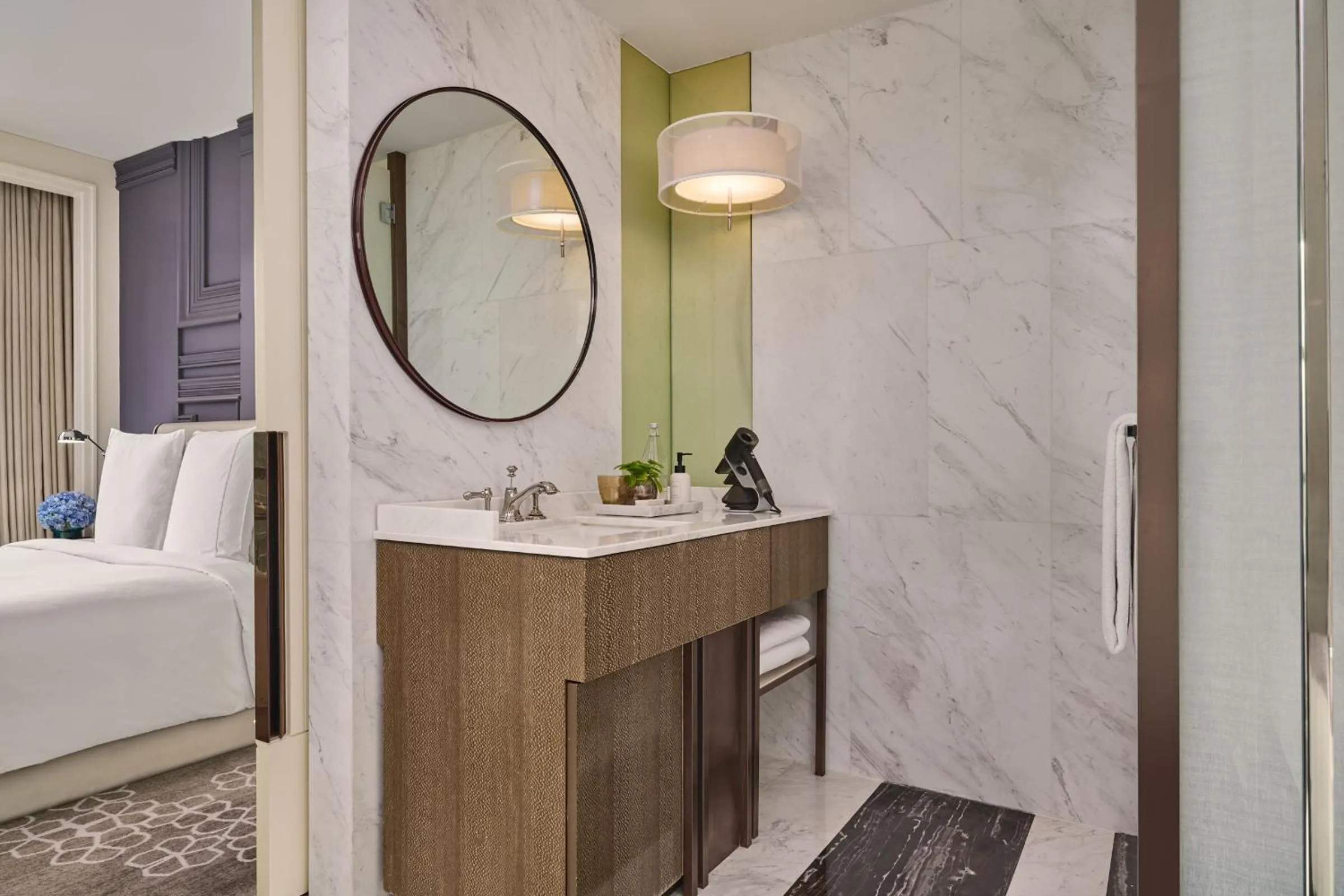 Bathroom, Bed in Rosewood Bangkok