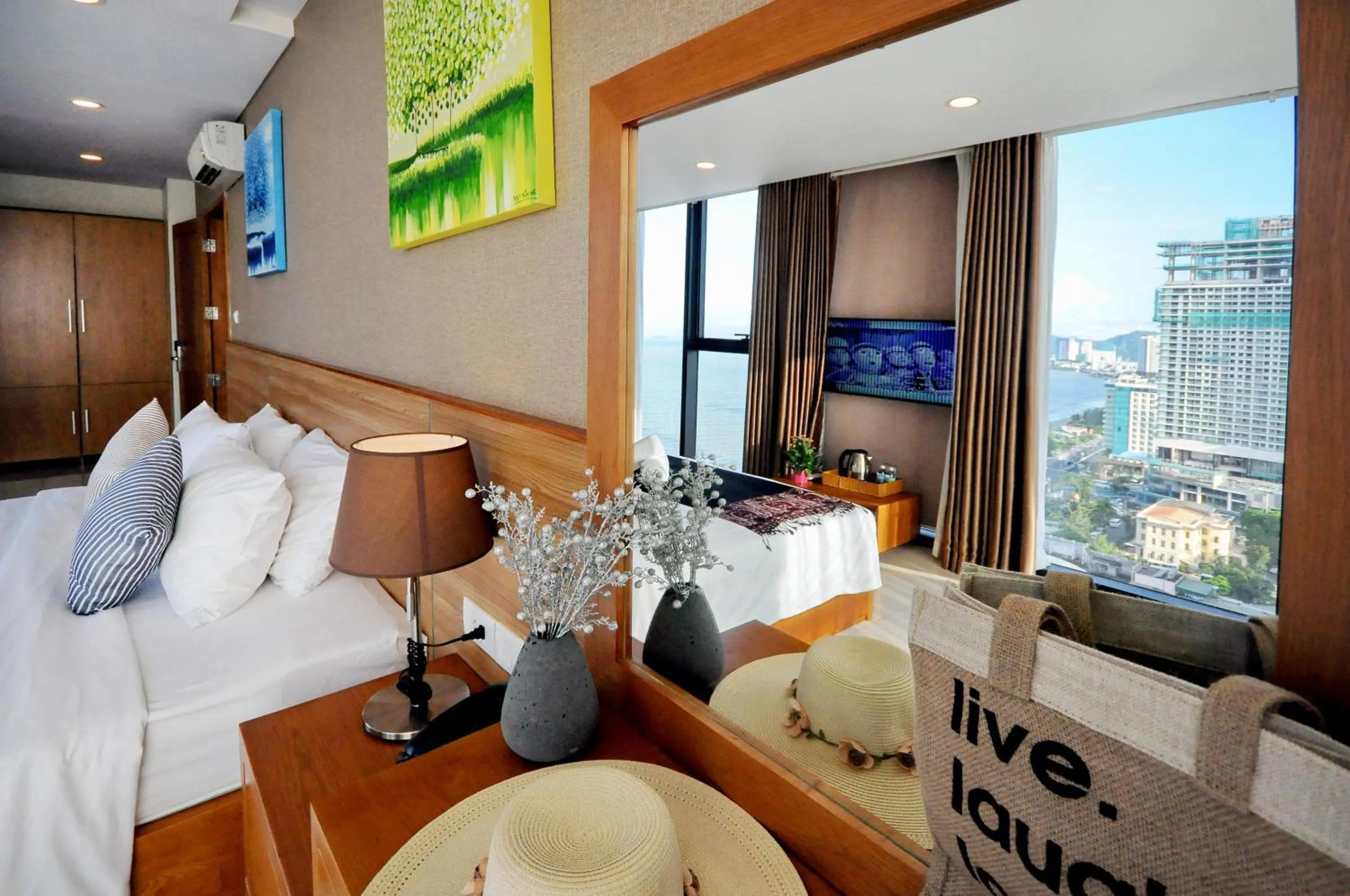 Bed in Holi Beach Hotel & Apartments