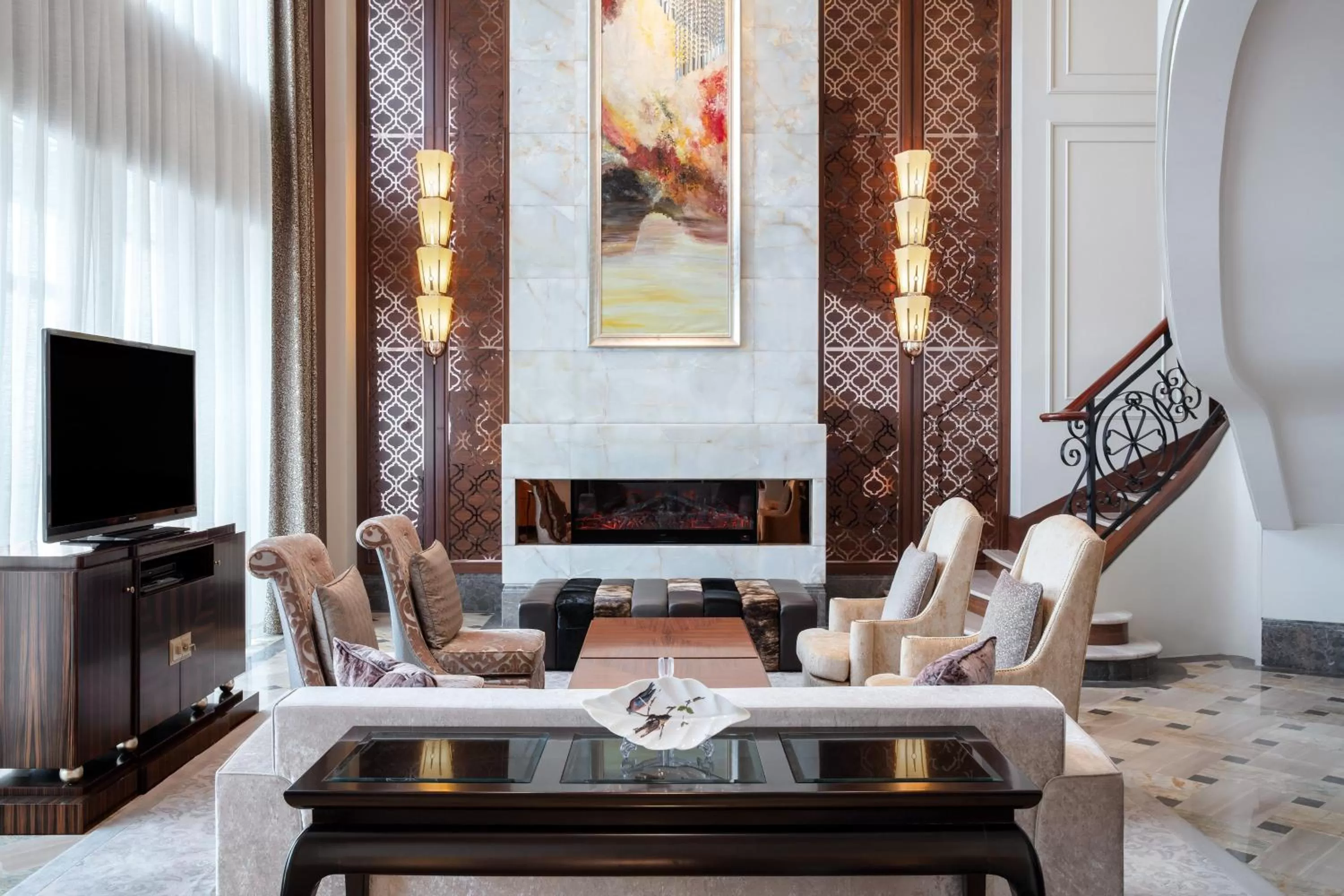 Living room in Sheraton Qingdao Jiaozhou Hotel