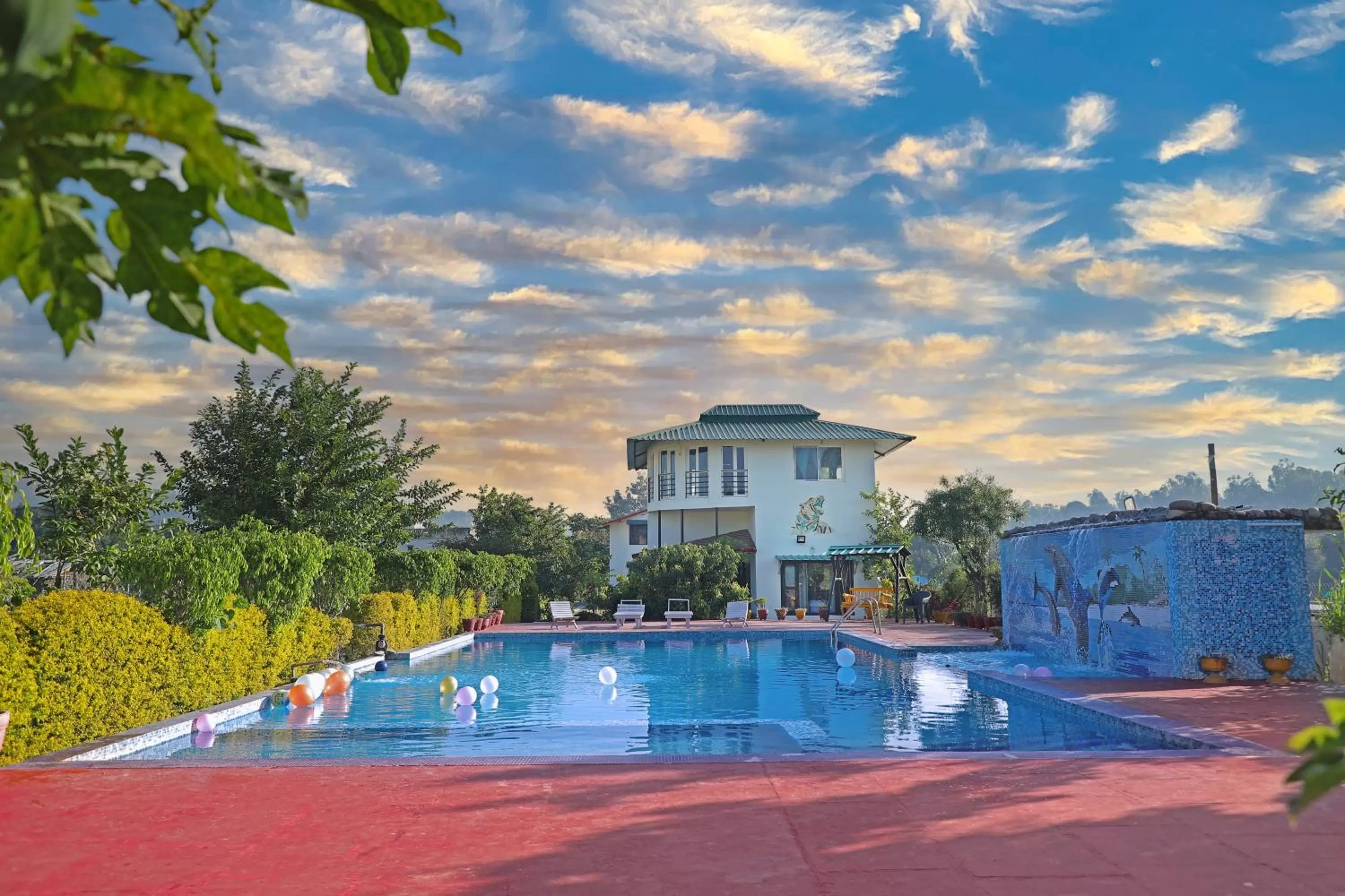 Swimming pool in Corbett Treat Resort By Atya Hotels