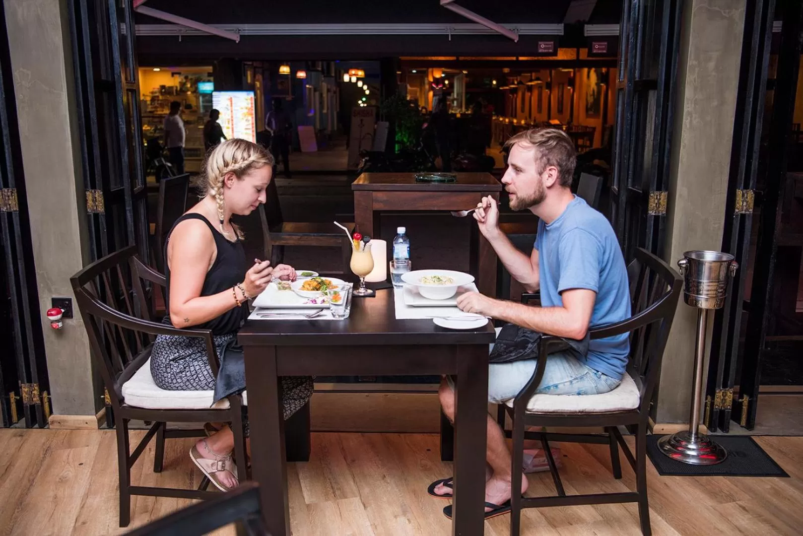 American breakfast in Sea Port