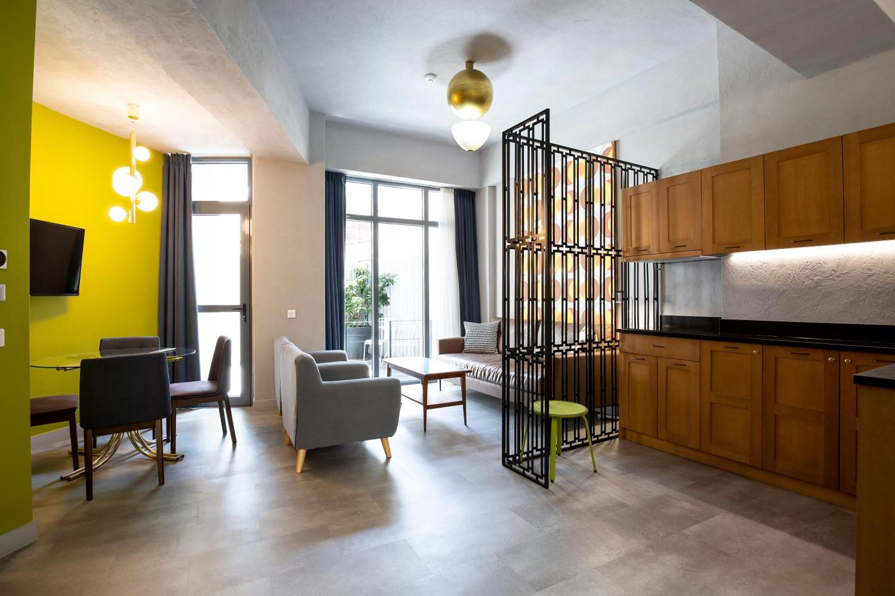 Living room in Downtown Athens Lofts - The Acropolis Observatory