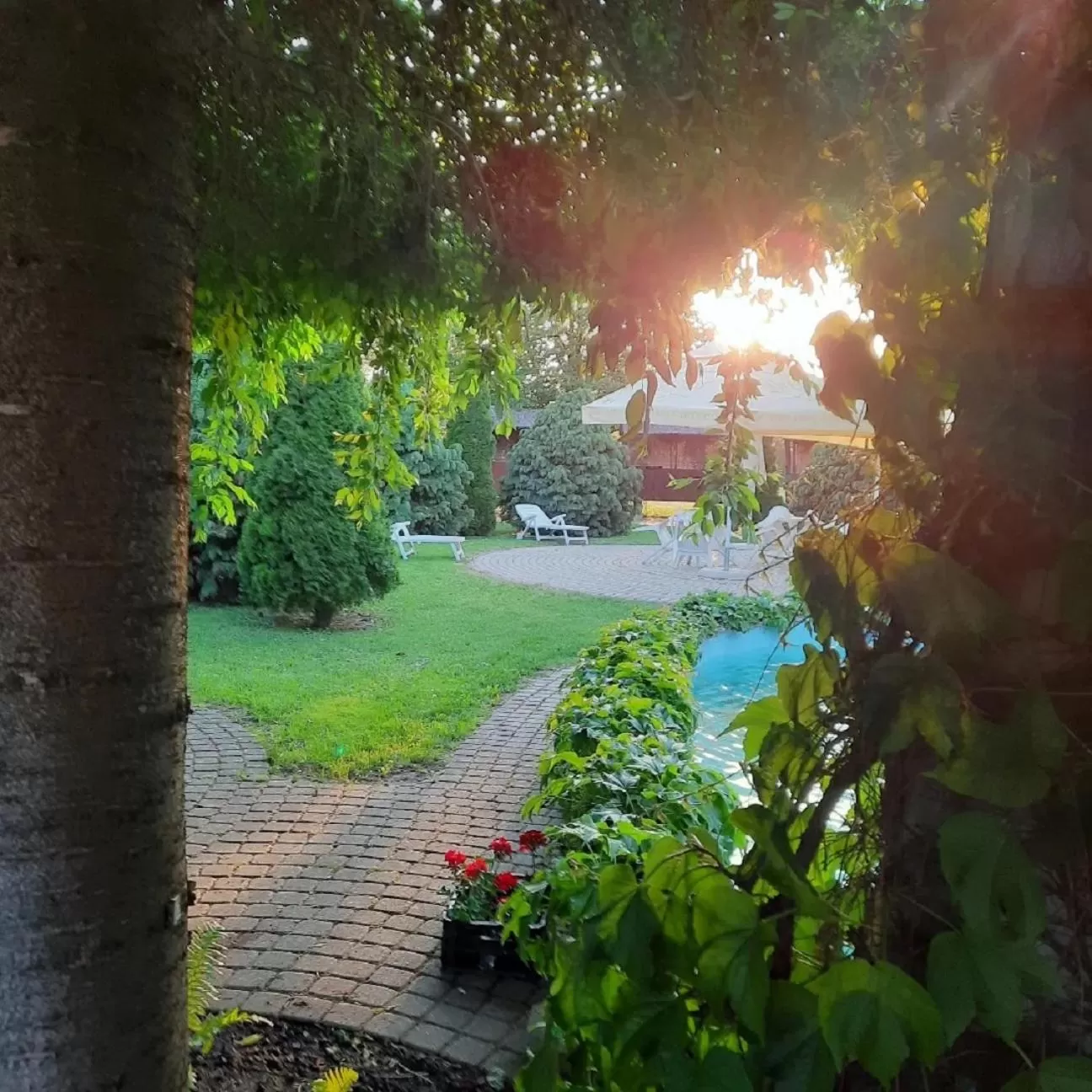 Inner courtyard view, Swimming Pool in Gasthof Laci Betyár