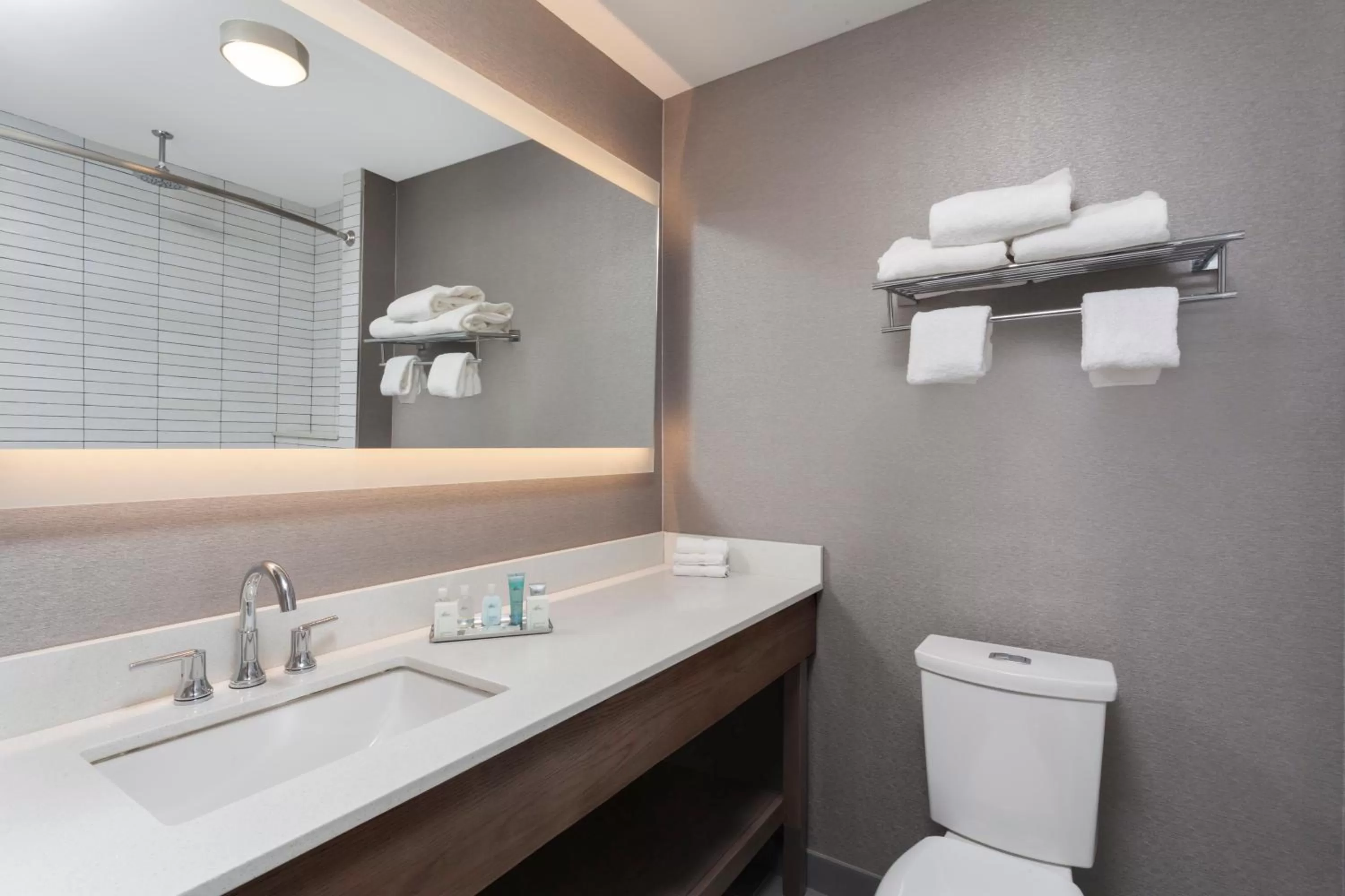 Toilet, Bathroom in Wyndham Garden LaGuardia South