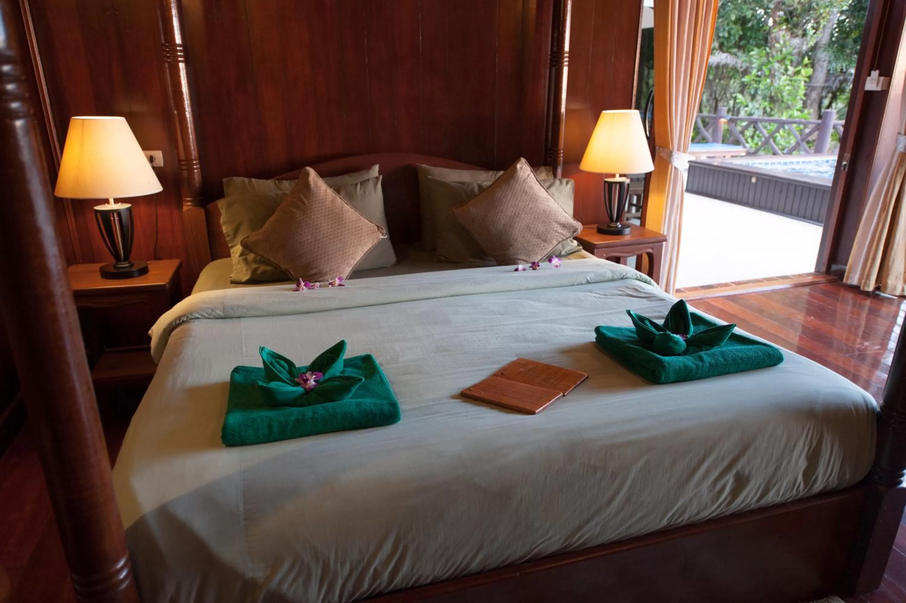 Bed in Koh Kood Beach Resort