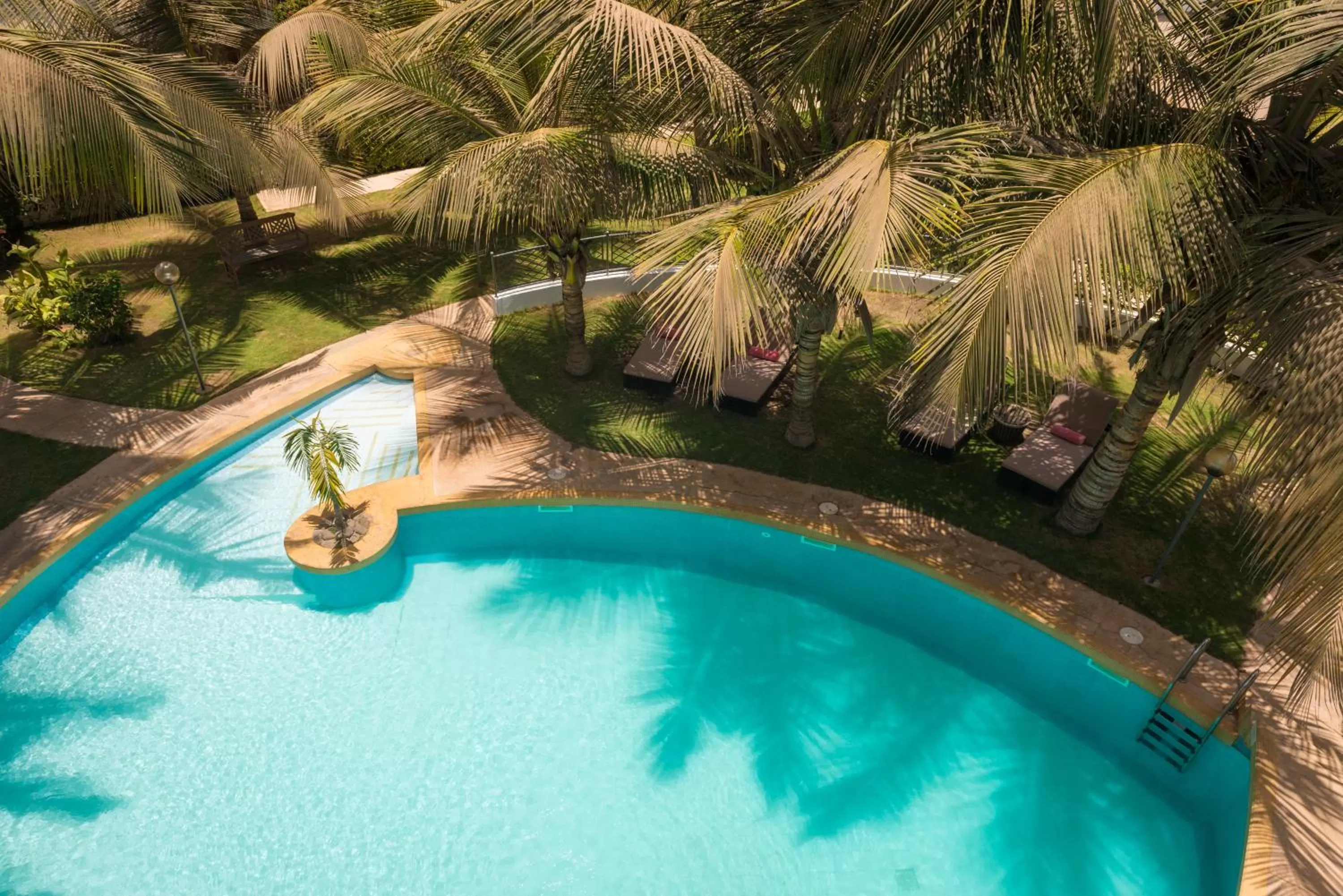 Pool view in La Résidence