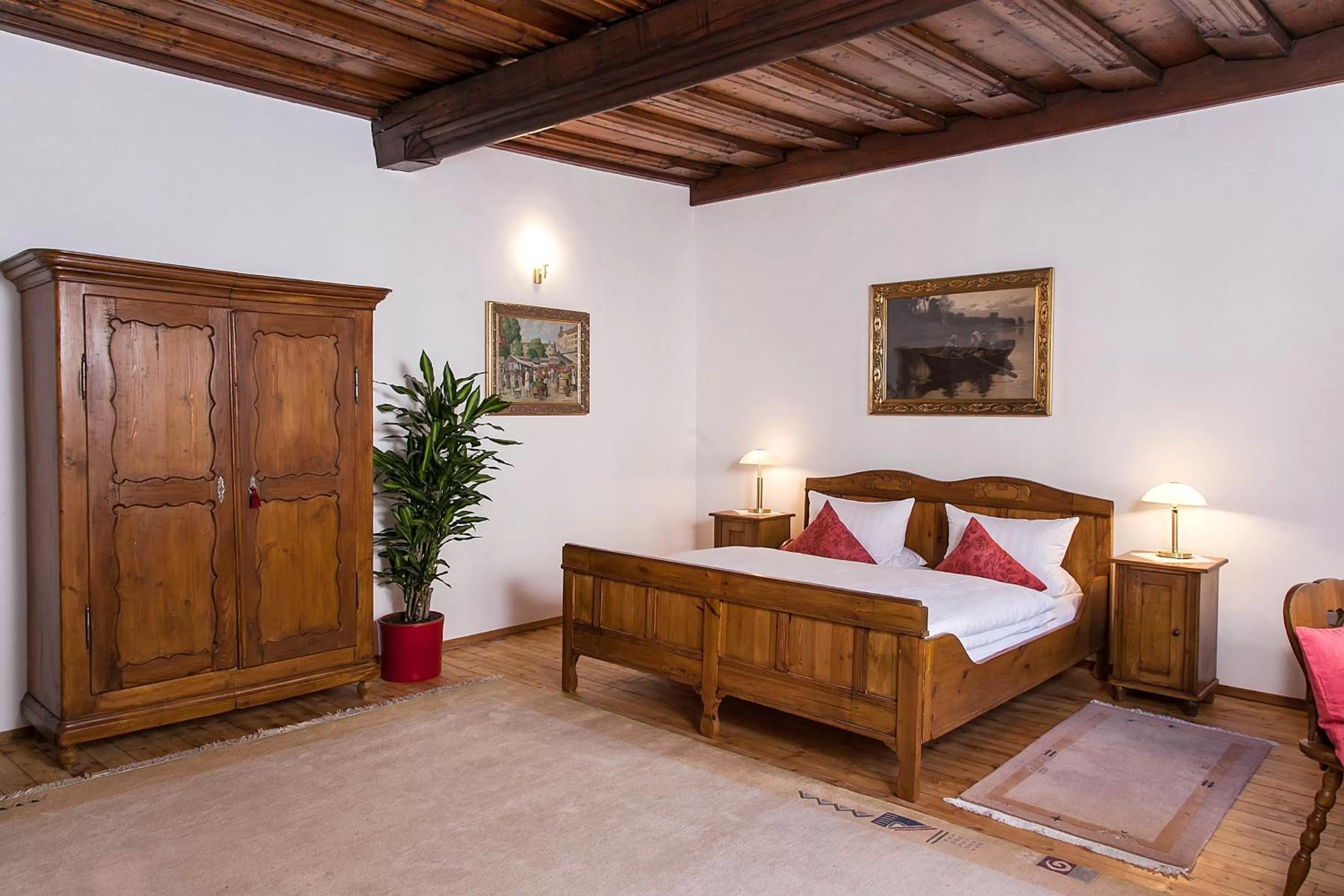 Bed in Restaurant Dicker Mann Hotel zum Blauen Krebs