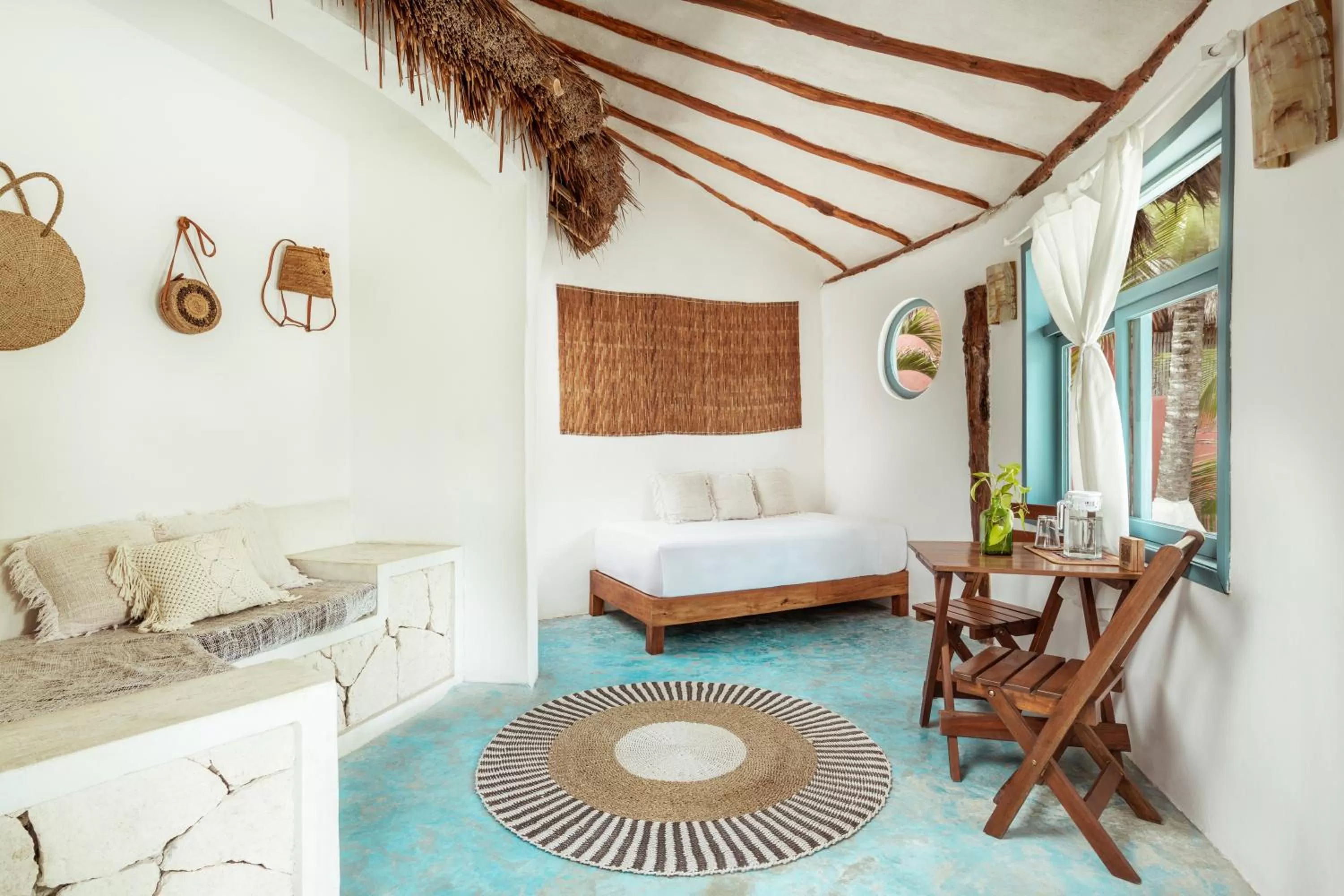 Seating area, Bed in Dos Ceibas Tulum - Feel Good Hotel