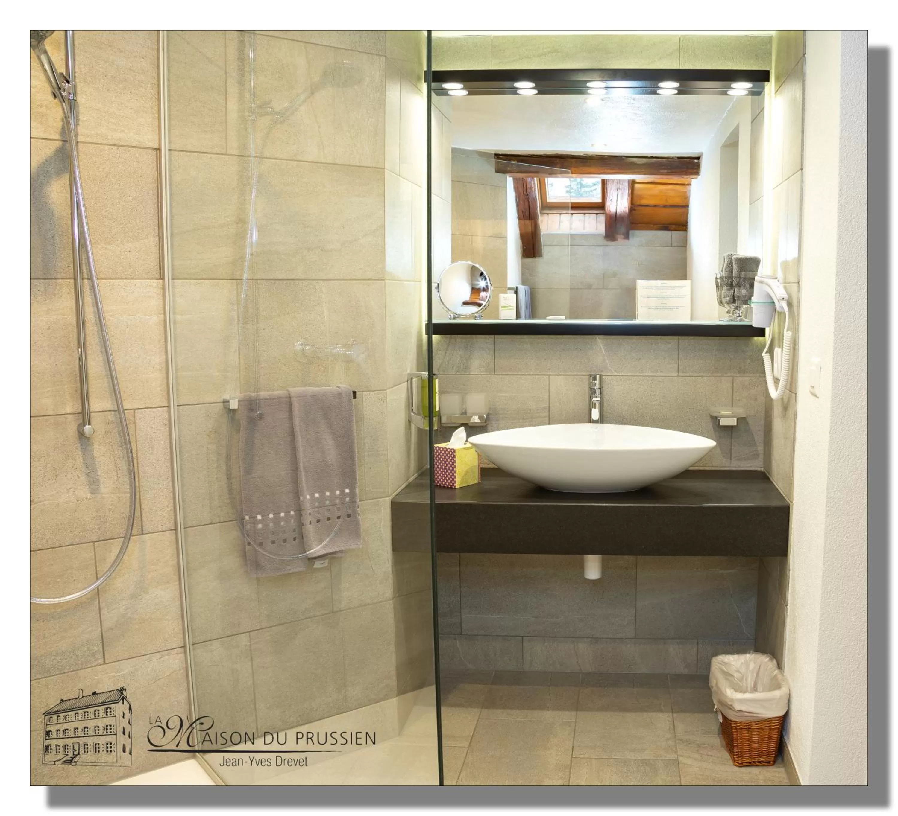 Shower, Bathroom in Hôtel La Maison du Prussien