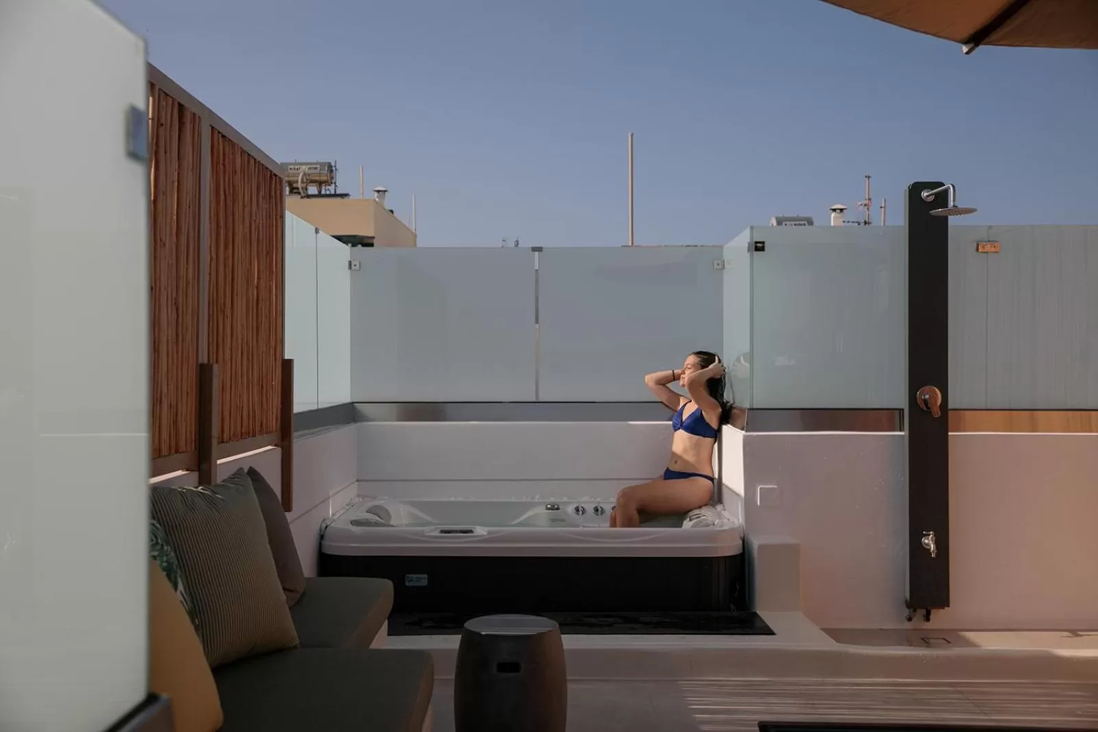 Hot Tub in Makava Suites Naxos