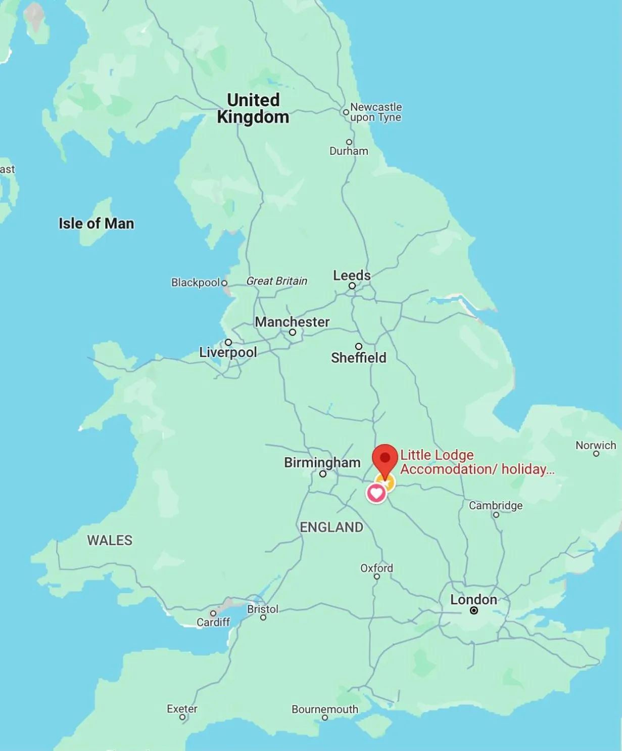 Location in Little Lodge B&B Lutterworth