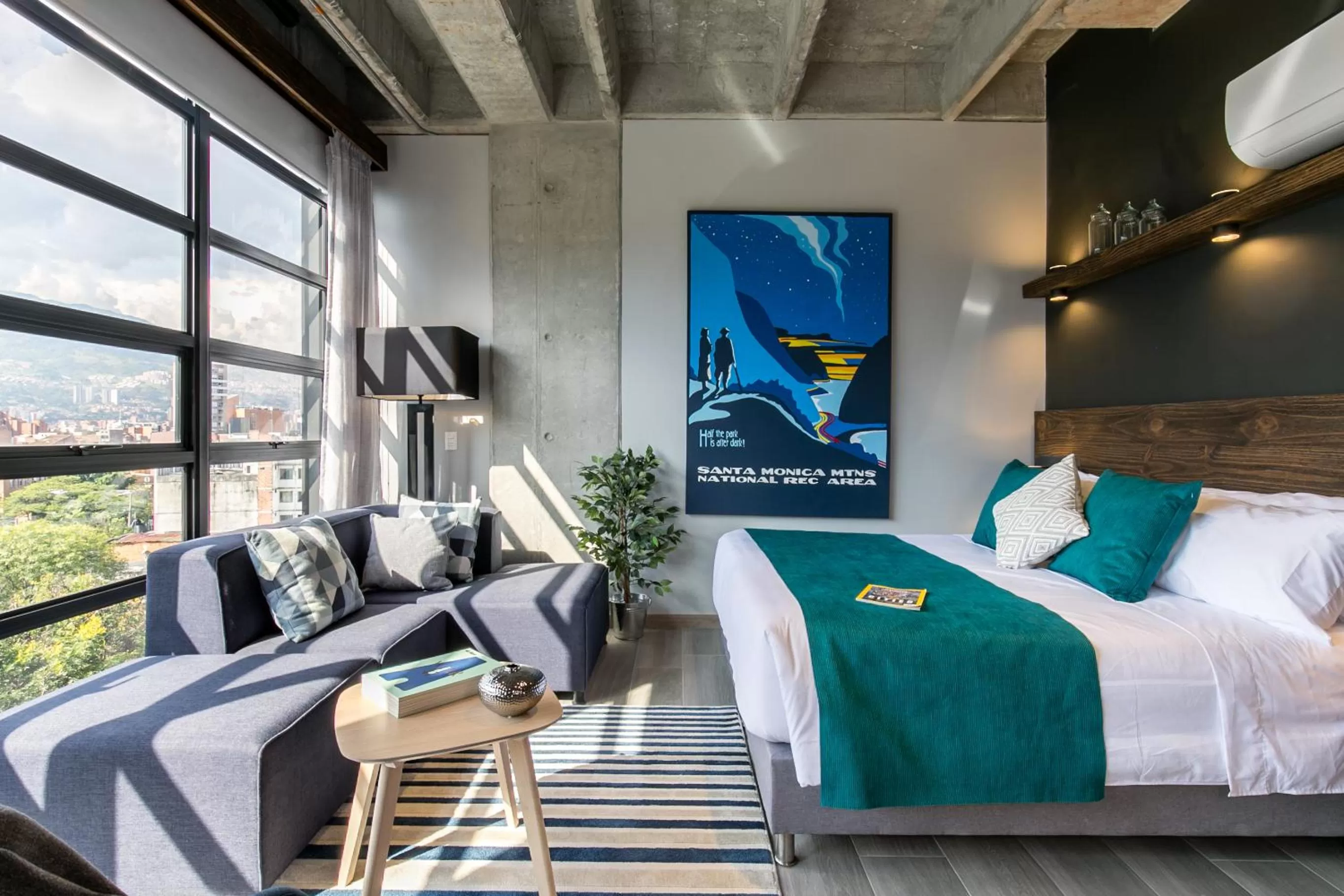 Bed in Factory Lofts Hotel