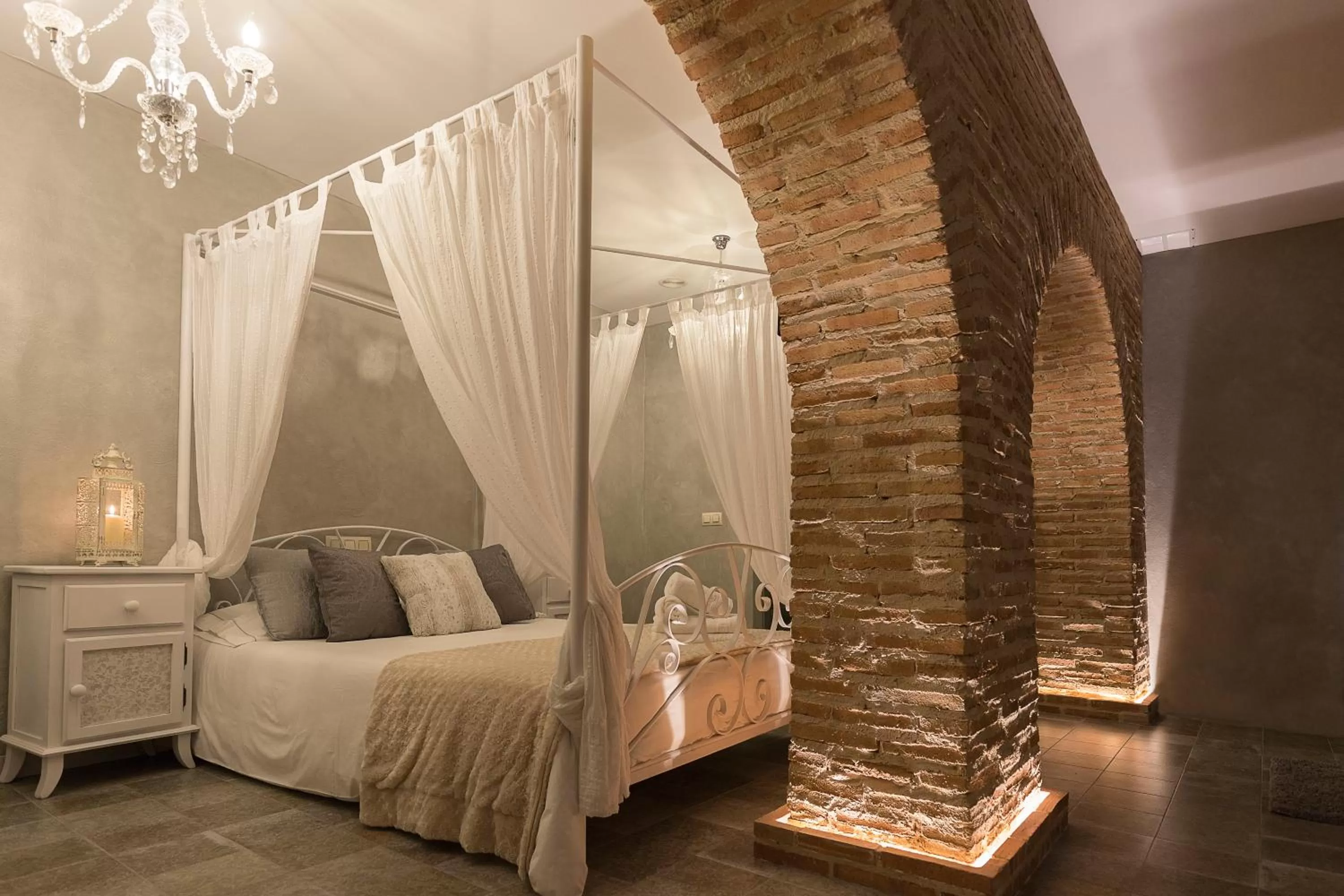 Bed in Hotel Posada de las Cuevas