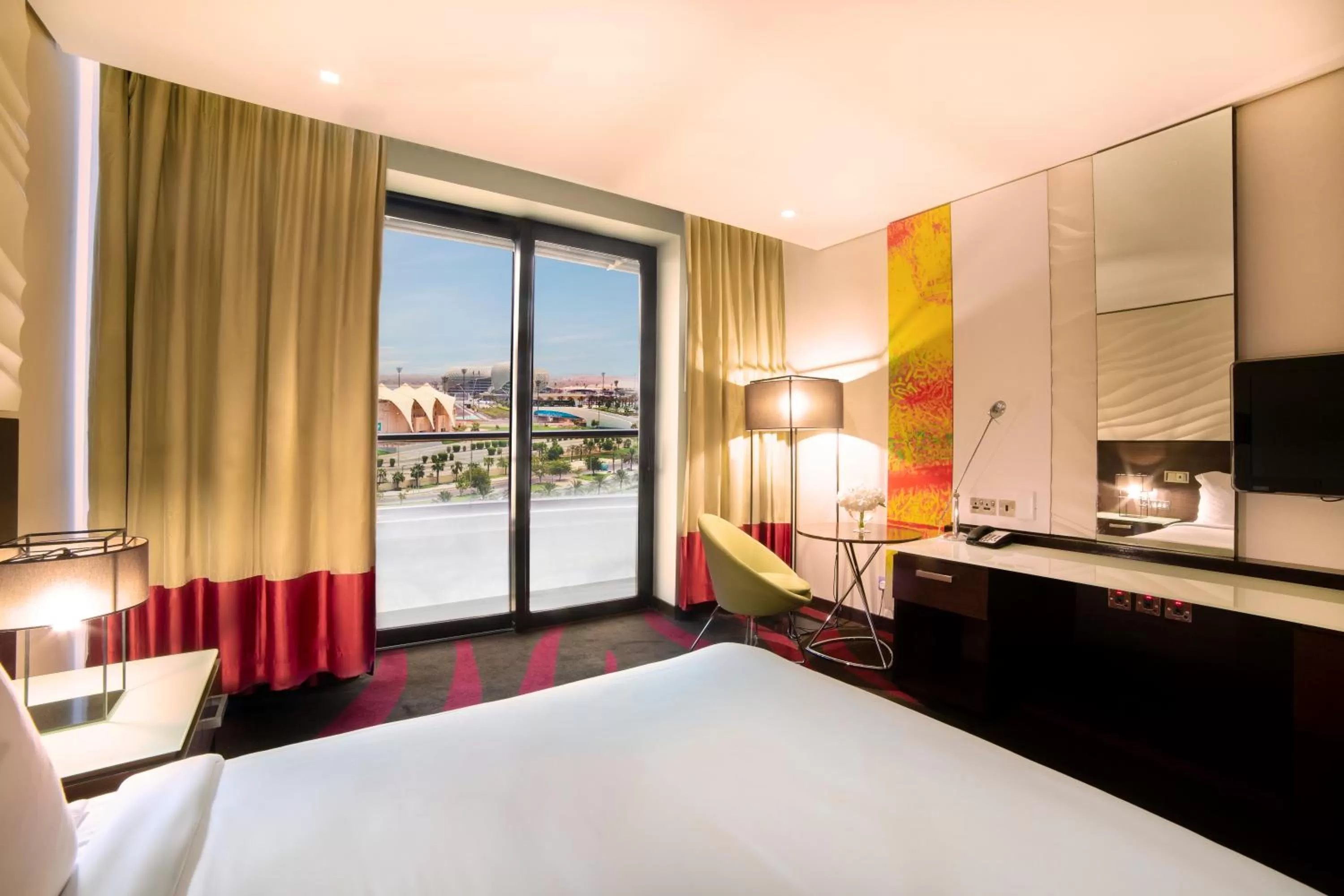 View (from property/room), Bed in Radisson Blu Hotel, Abu Dhabi Yas Island