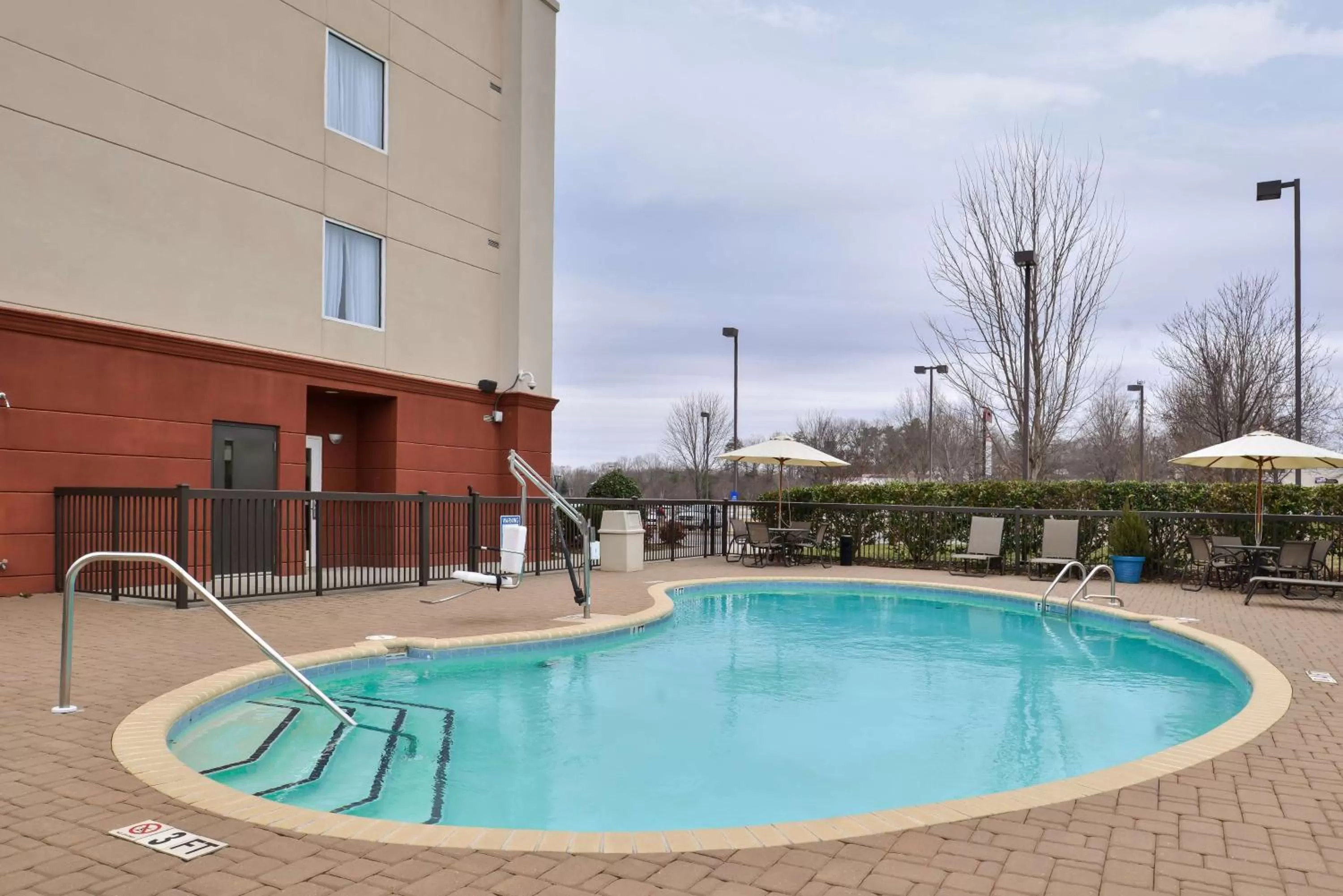 Pool view in Hampton Inn Statesville