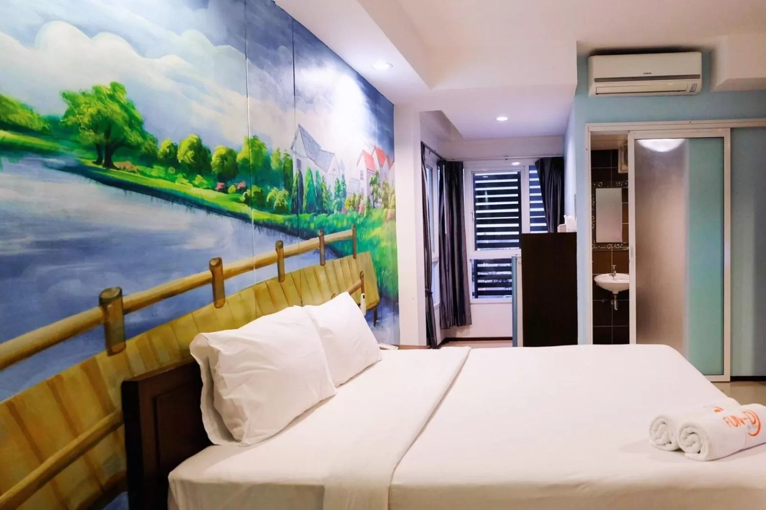 Bathroom, Bed in Fun-D City View SHA Plus