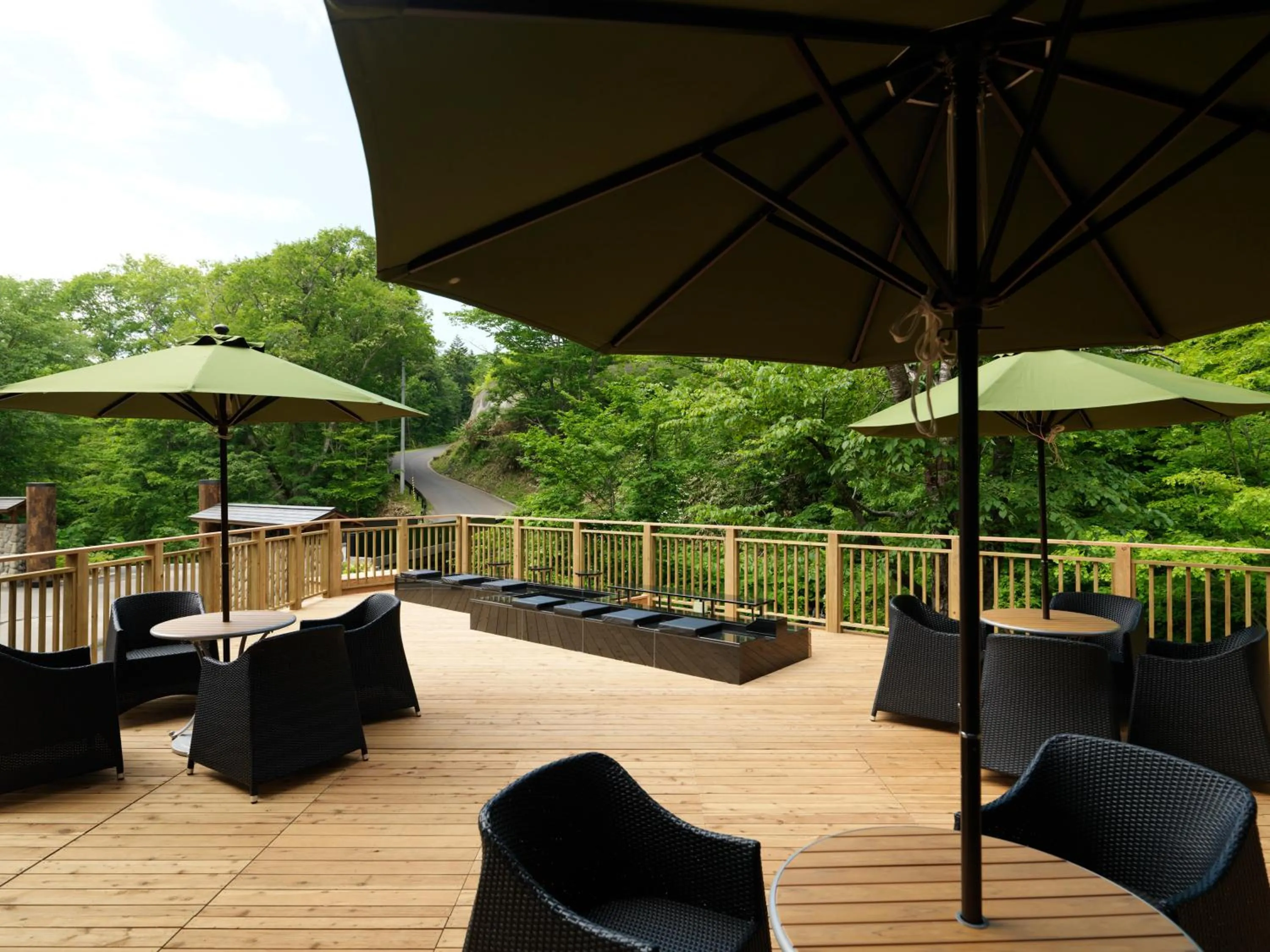Balcony/Terrace in Niseko Konbu Onsen Tsuruga Moku-no-sho