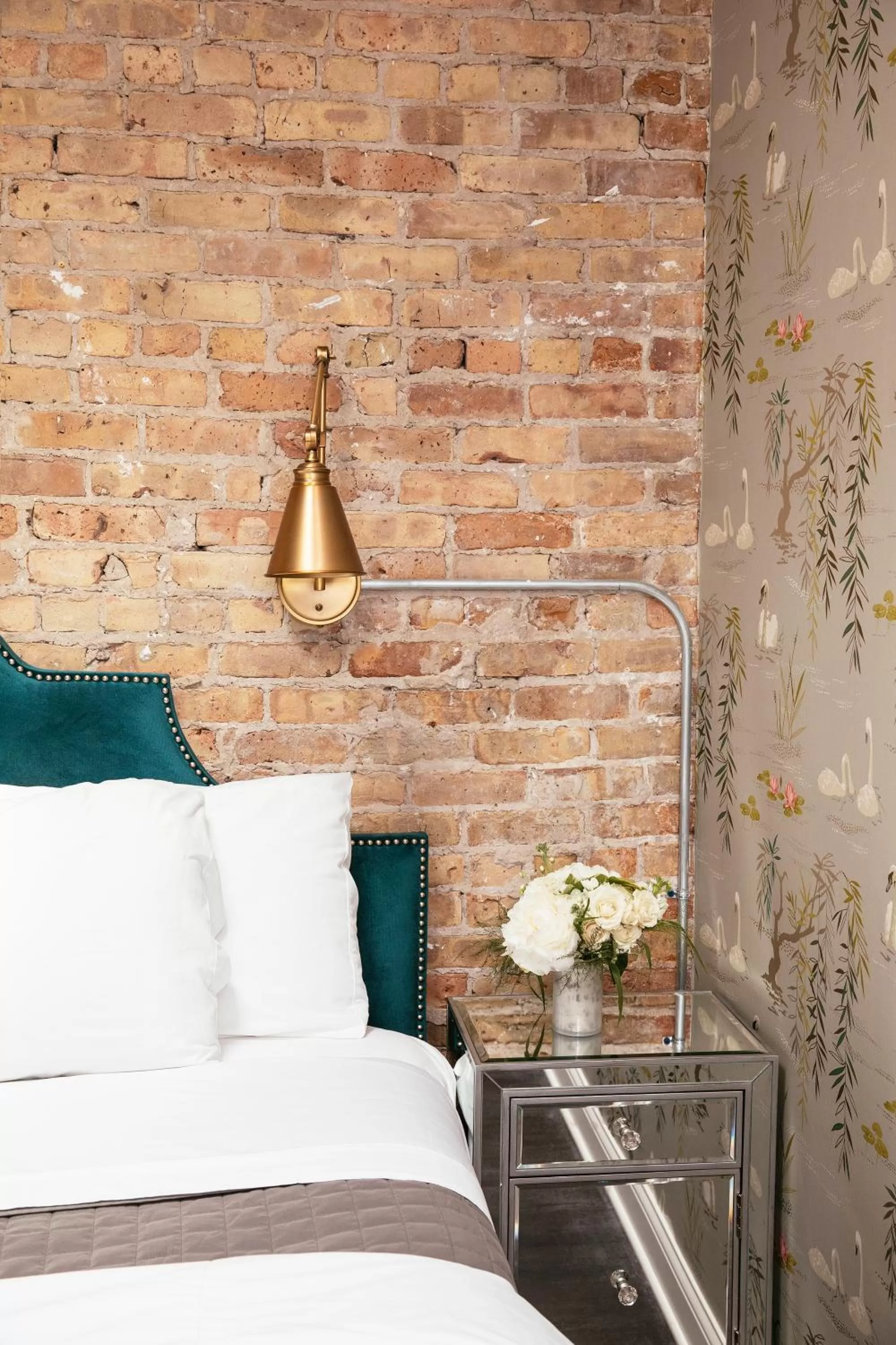 Decorative detail, Bed in Wicker Park Inn