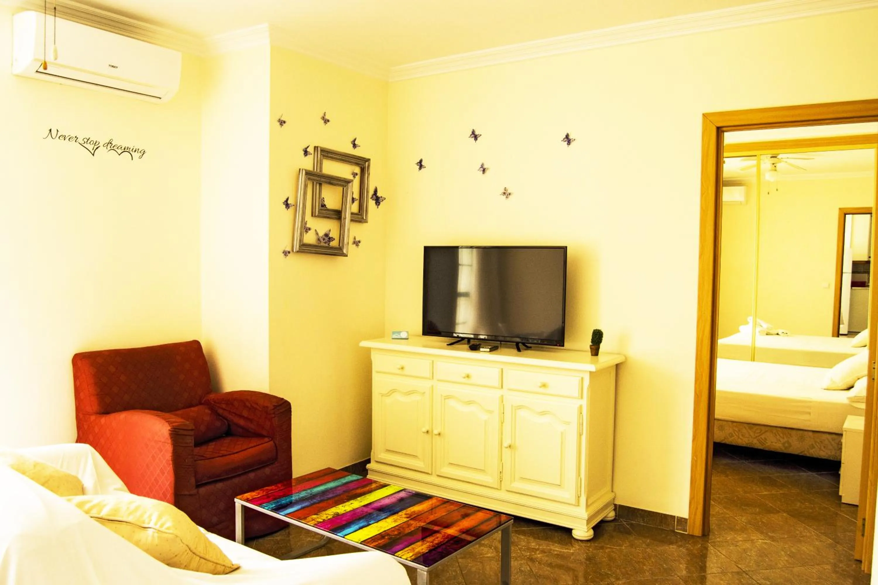 Living room, Bed in Roquetas Beach and Playa Serena Golf Village