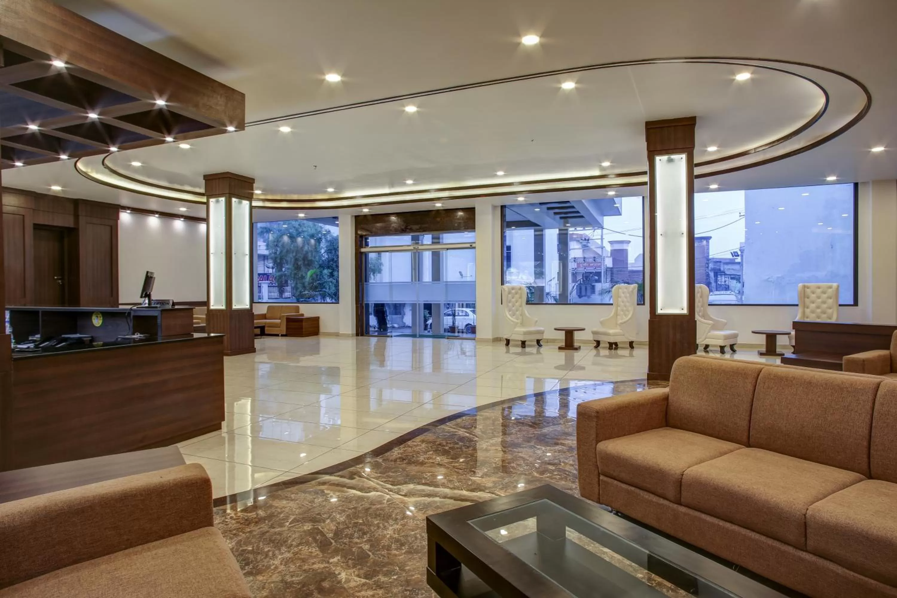 Lobby or reception in Hotel The Royal Krishna
