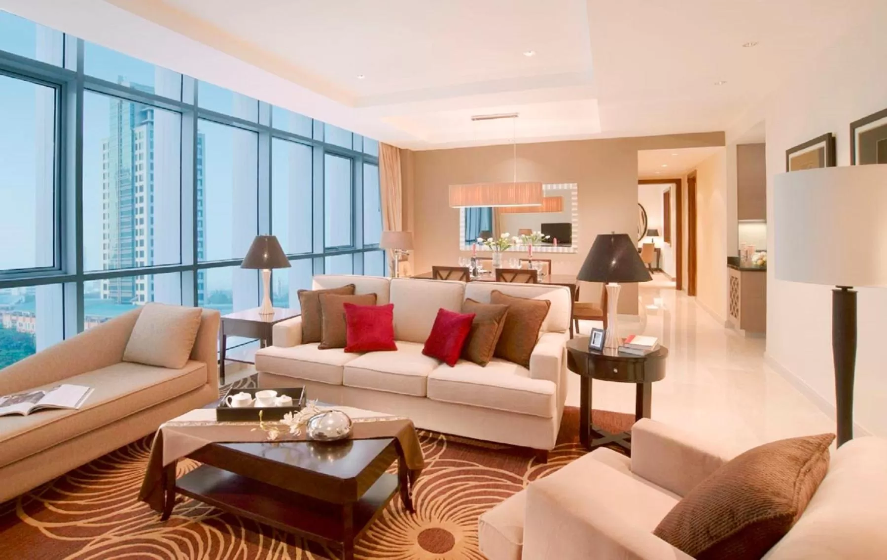 Living room in Oakwood Premier Cozmo Jakarta