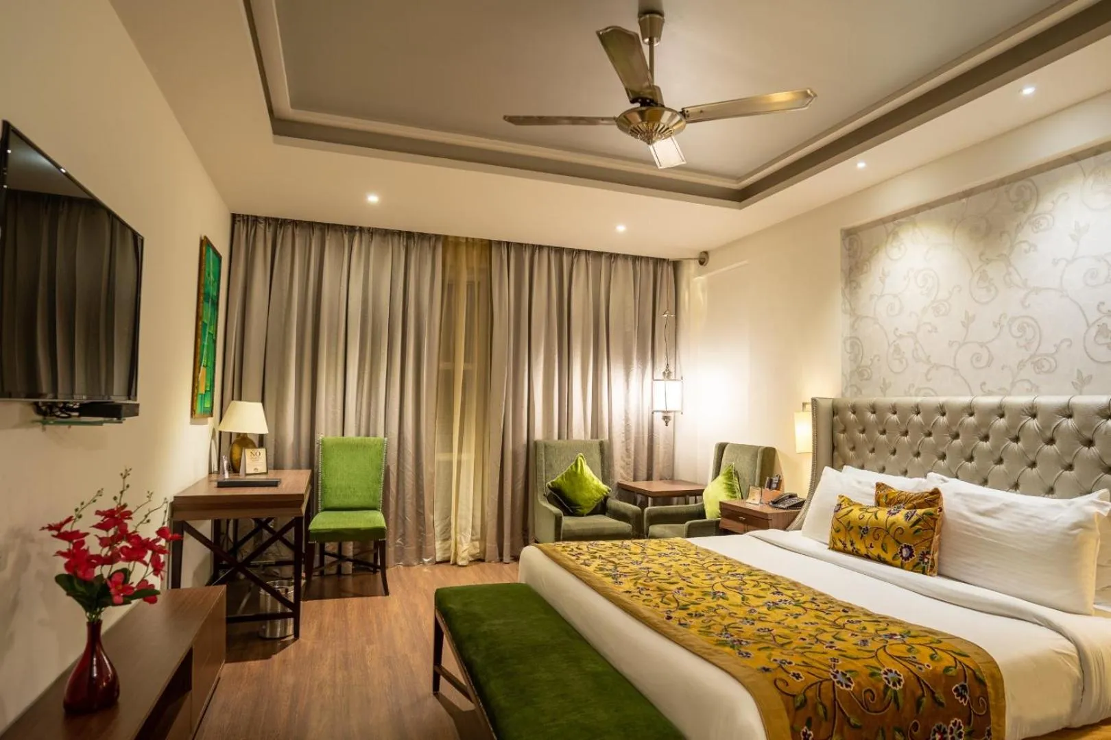 Photo of the whole room, Bed in Indraprastha Spa Resort