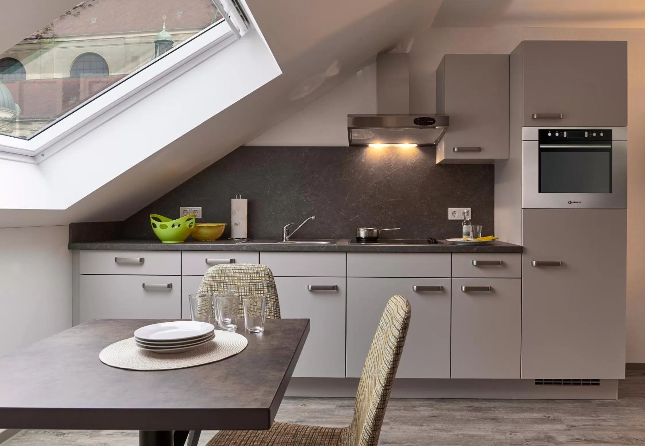 Kitchen or kitchenette in Gästehaus Stiftsstadt