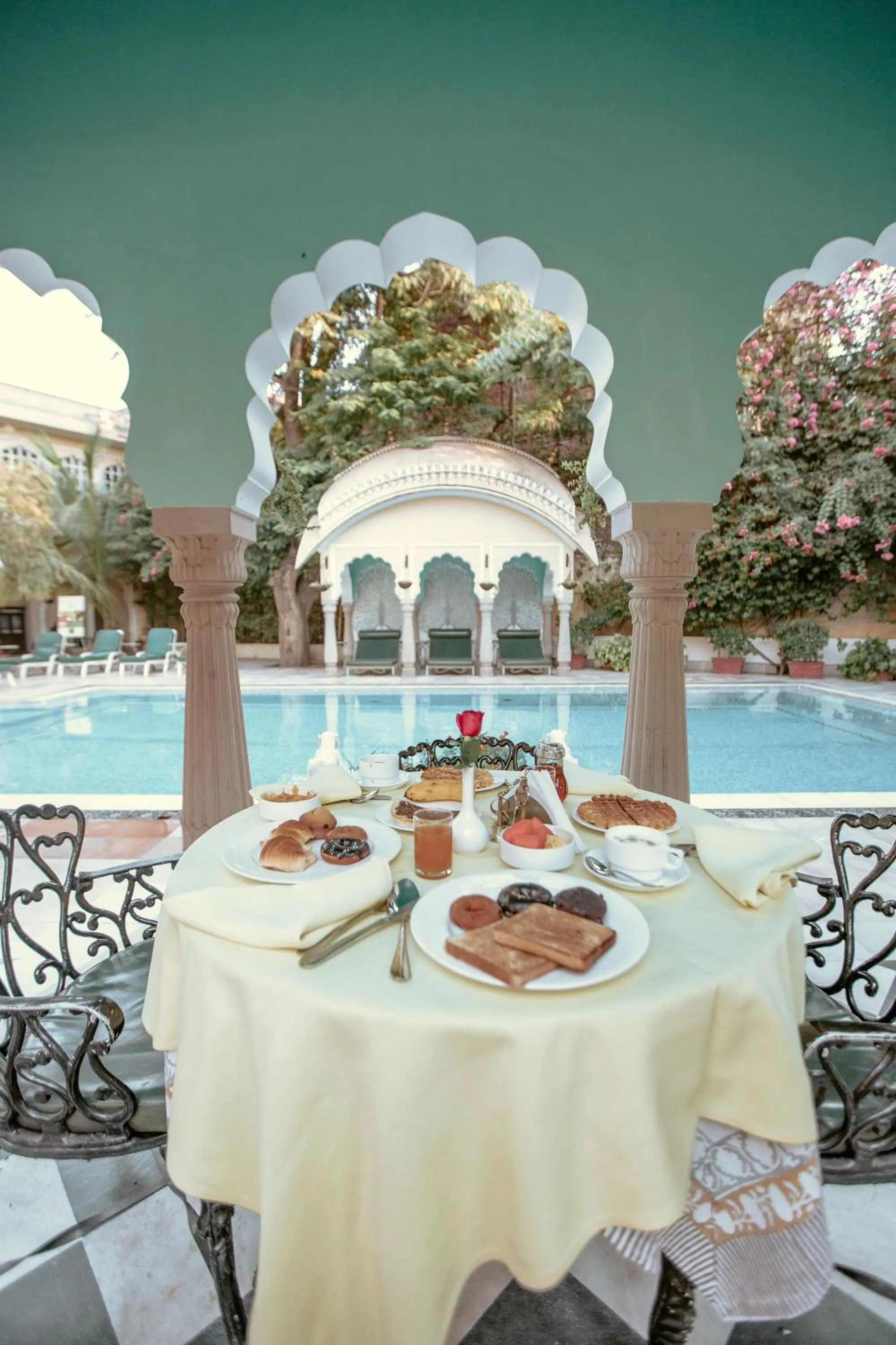 Pool view in Alsisar Haveli - Heritage Hotel
