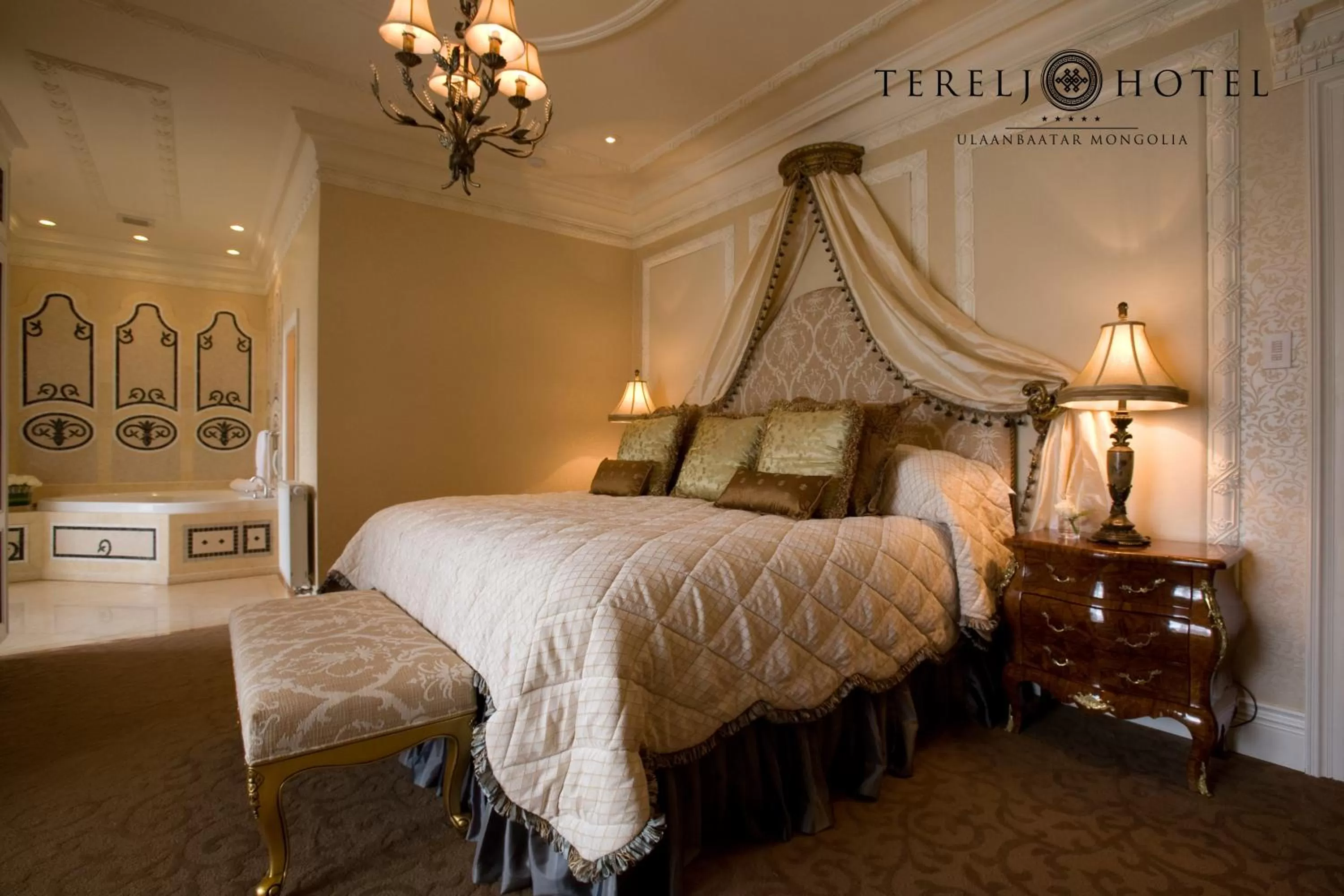 Bed in Terelj Hotel & Spa