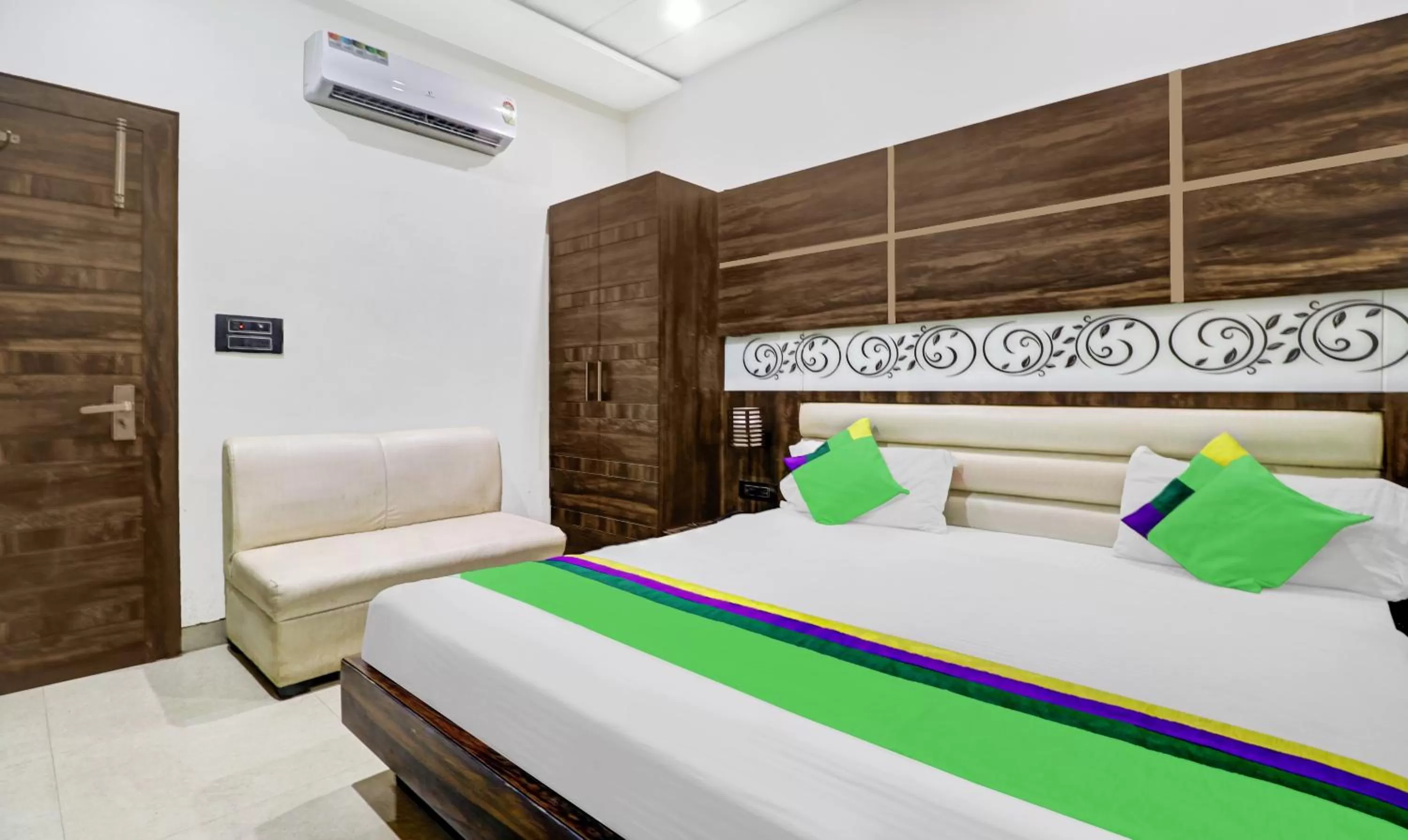 Bedroom, Bed in Itsy By Treebo - Anjali Mahal 500 Mtrs From Mathura Railway Station