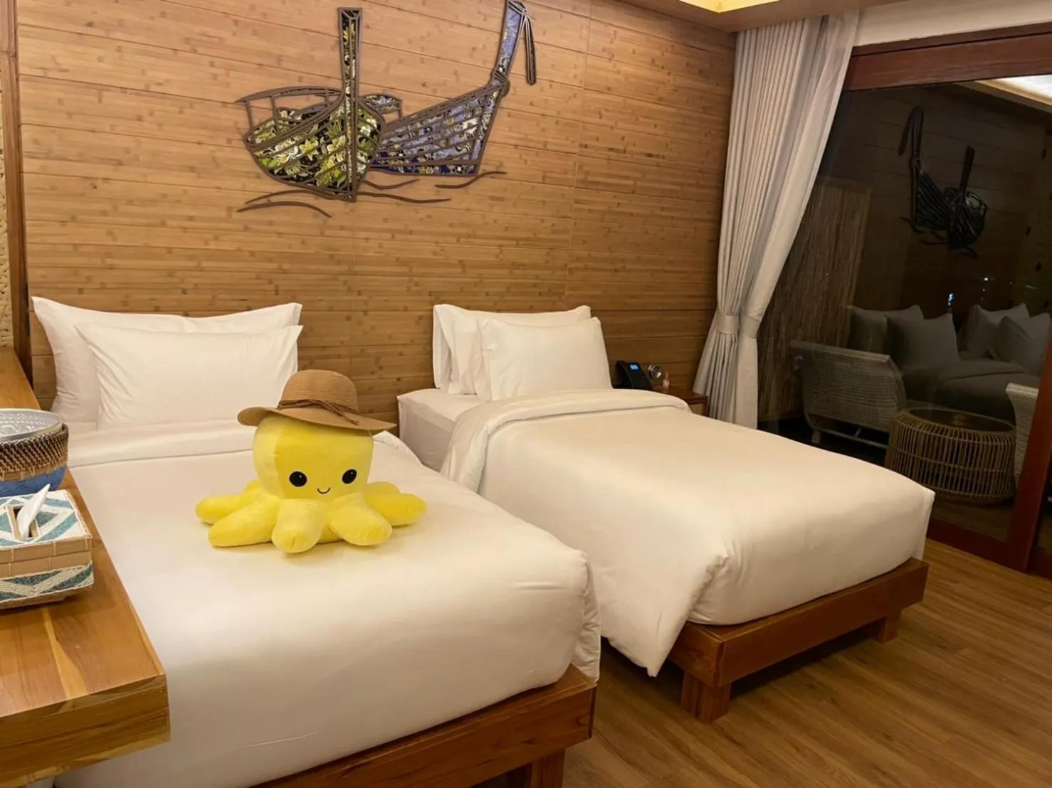 Bed in SINAE Phuket Luxury Hotel