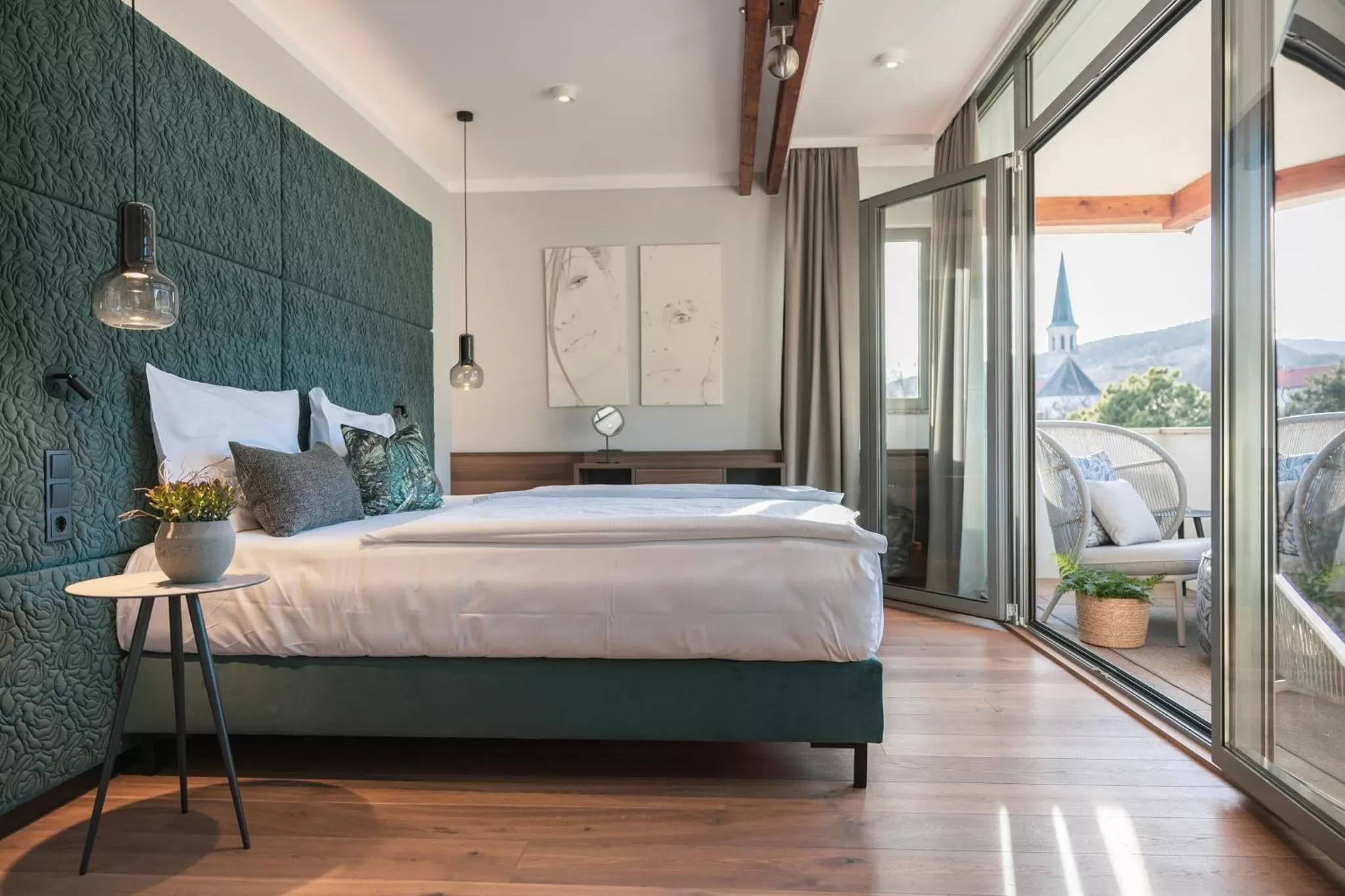 Bedroom, Bed in Hotel Turmhof