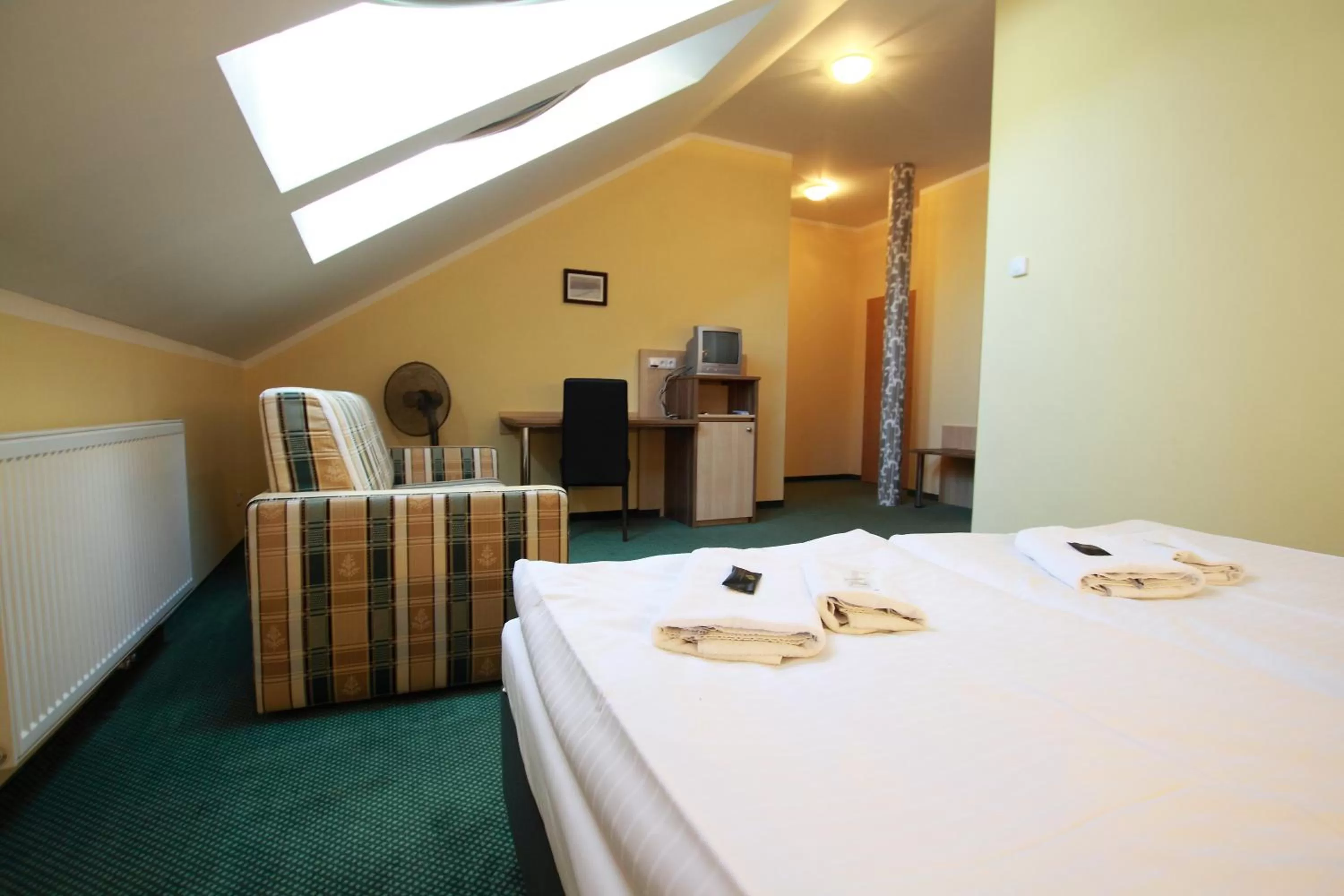 Seating area, Bed in Hotel U Divadla